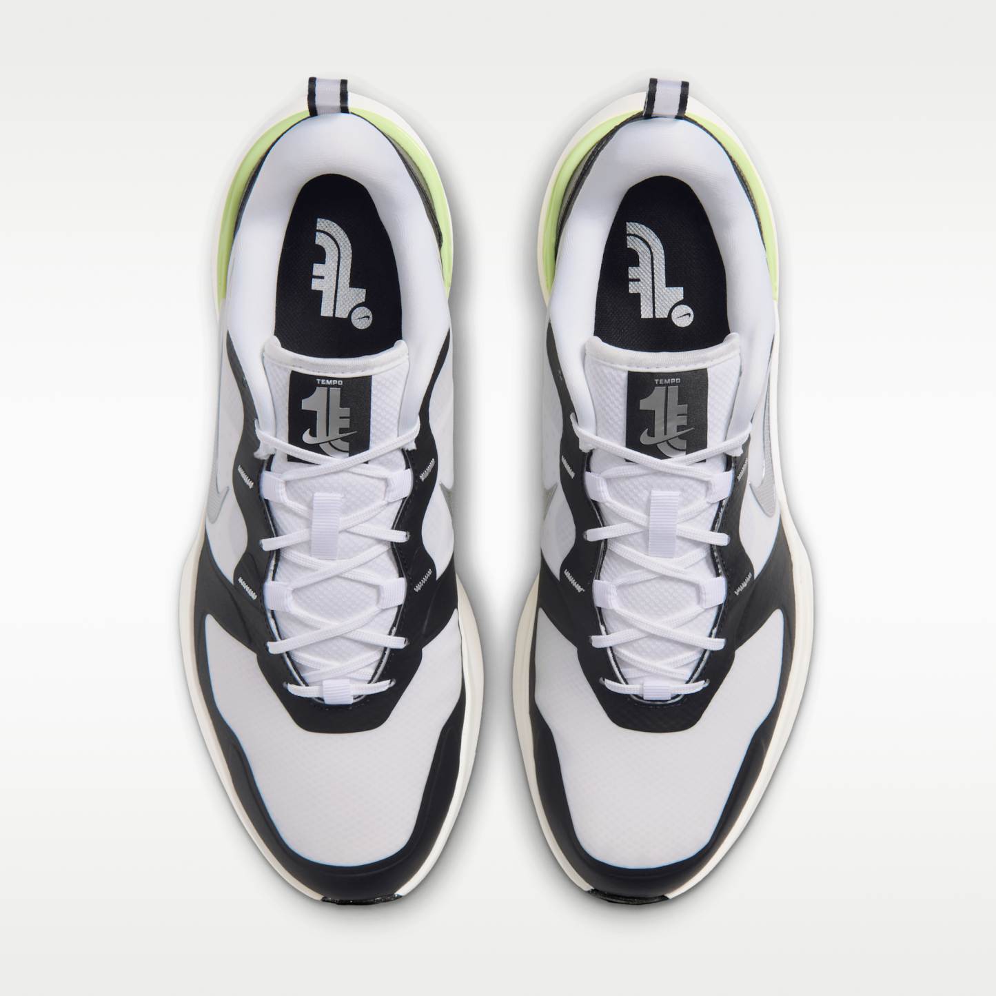 Nike Tempo G - Λευκό/Μαύρο/Light Lemon Twist/Metallic Silver - 4