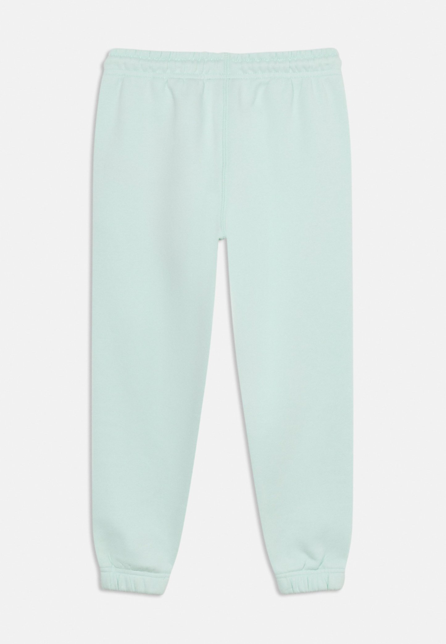 Pantalones jogger azul claro con cintura y puños elásticos, presentados extendidos sobre un fondo blanco.