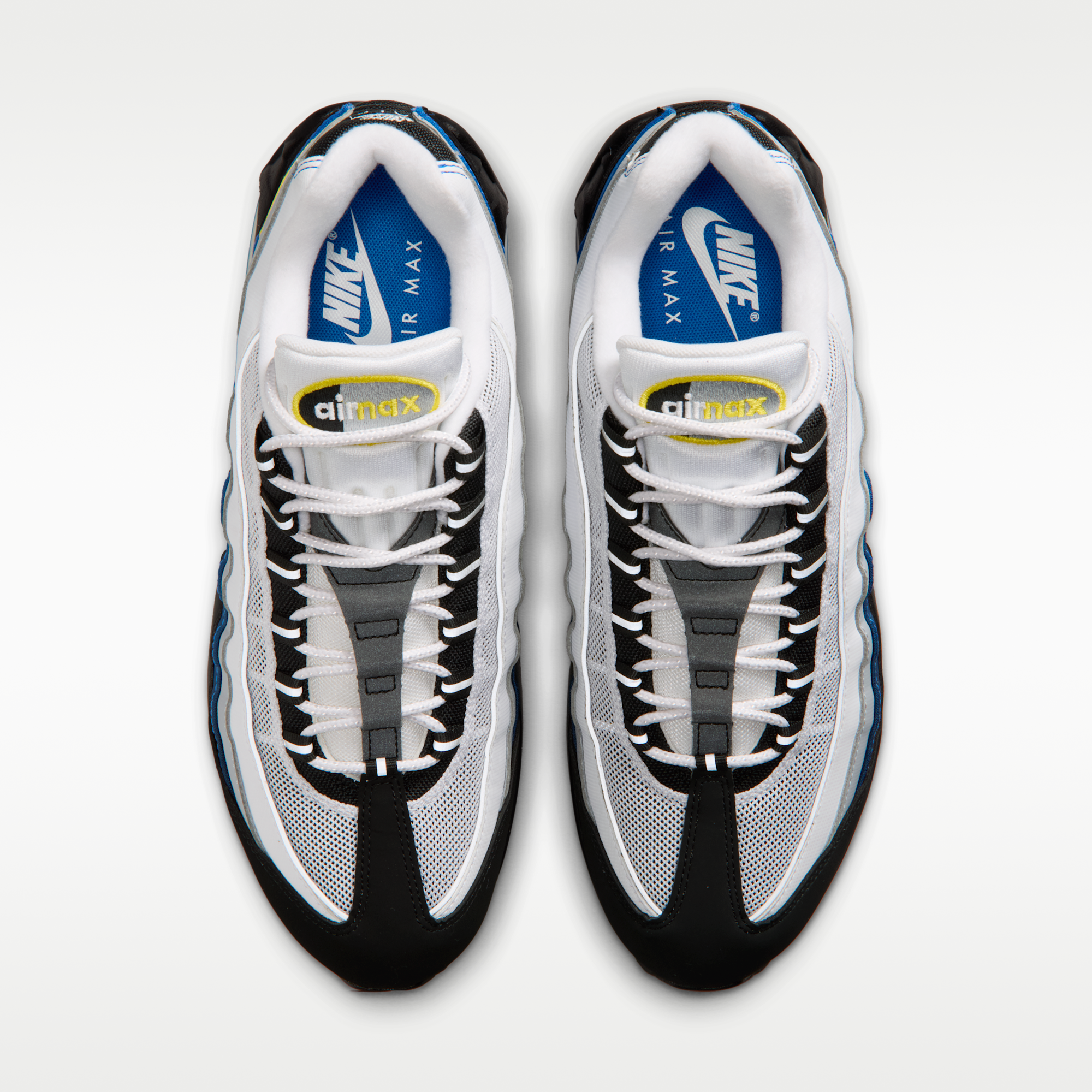Nike Air Max 95 Big Bubble - Λευκό/Μαύρο/Reflect Silver/Royal Blue - 4