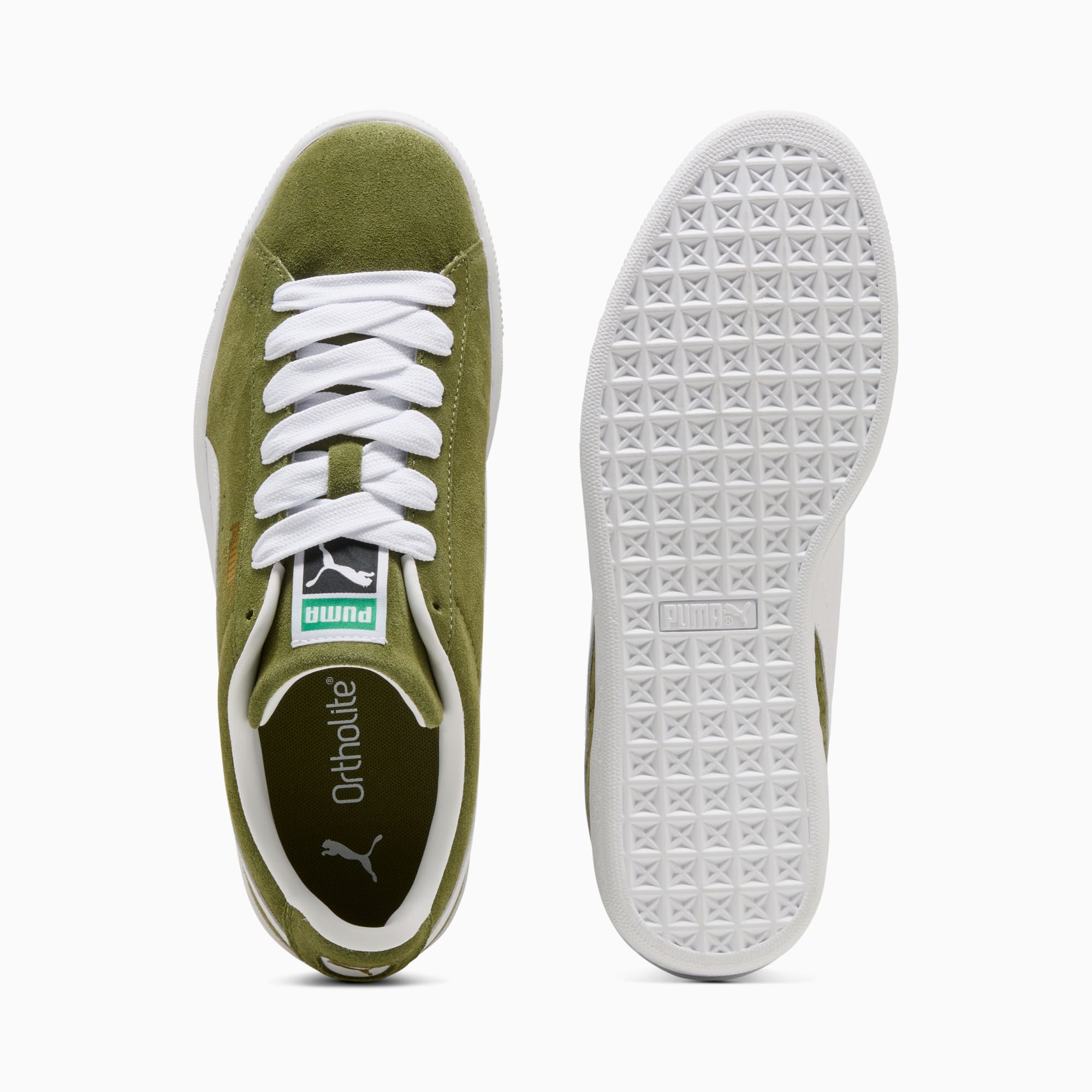 Suede Classic Sneakers Unisex - Olive Green-PUMA White