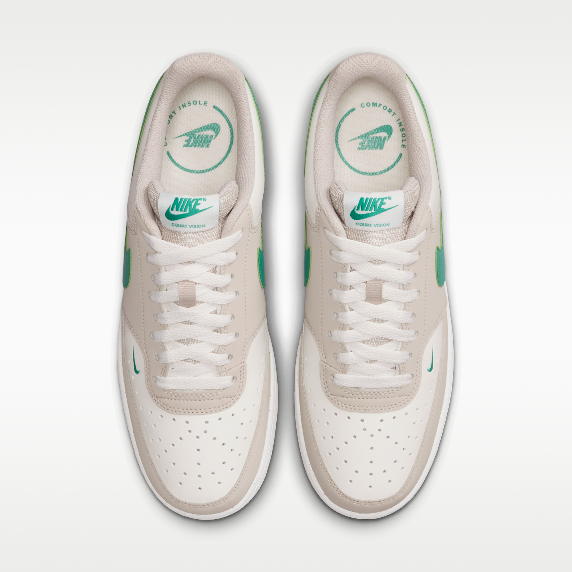 Nike Court Vision Low - Sail/Cream II/Emerald Green - 4