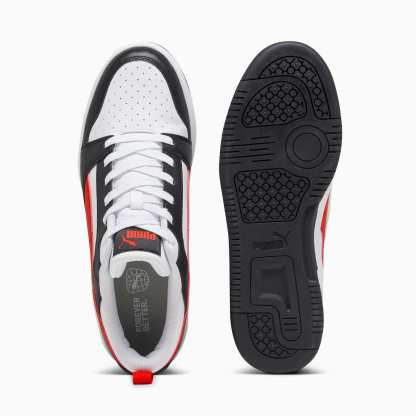 Rebound V6 Low Sneakers - PUMA White-For All Time Red-PUMA Black