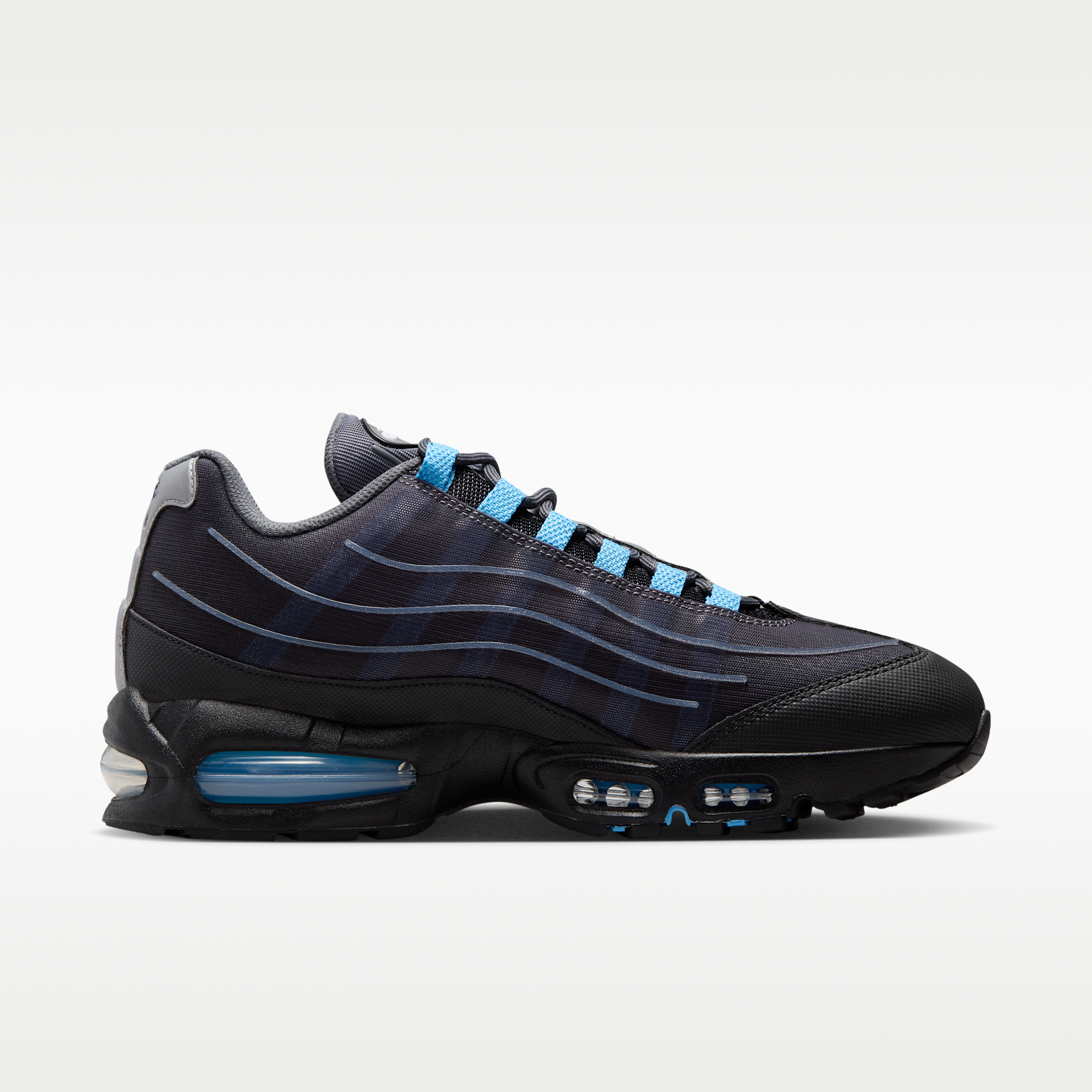 Nike Air Max 95 Big Bubble Tech - Μαύρο/Iron Grey/Metallic Silver/University Blue - 3