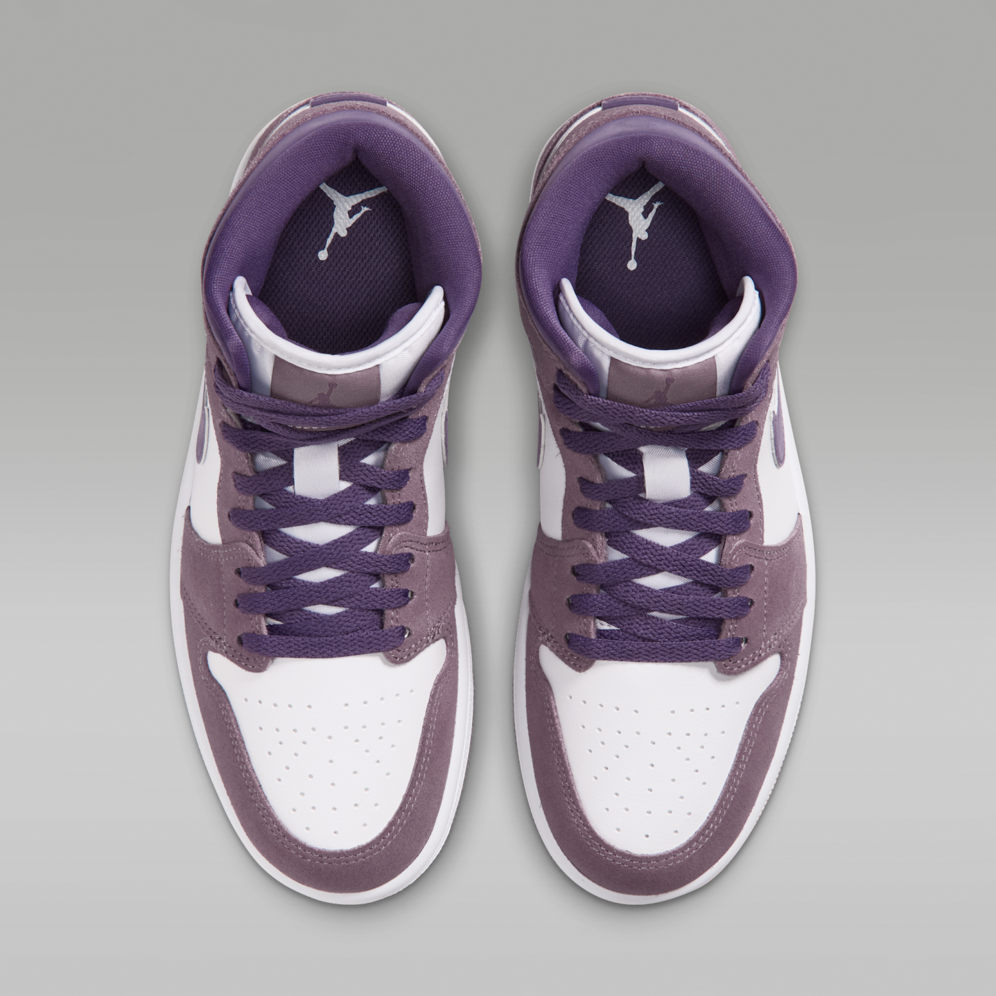 Air Jordan 1 Mid - Purple Smoke/Λευκό/Canyon Purple - 4