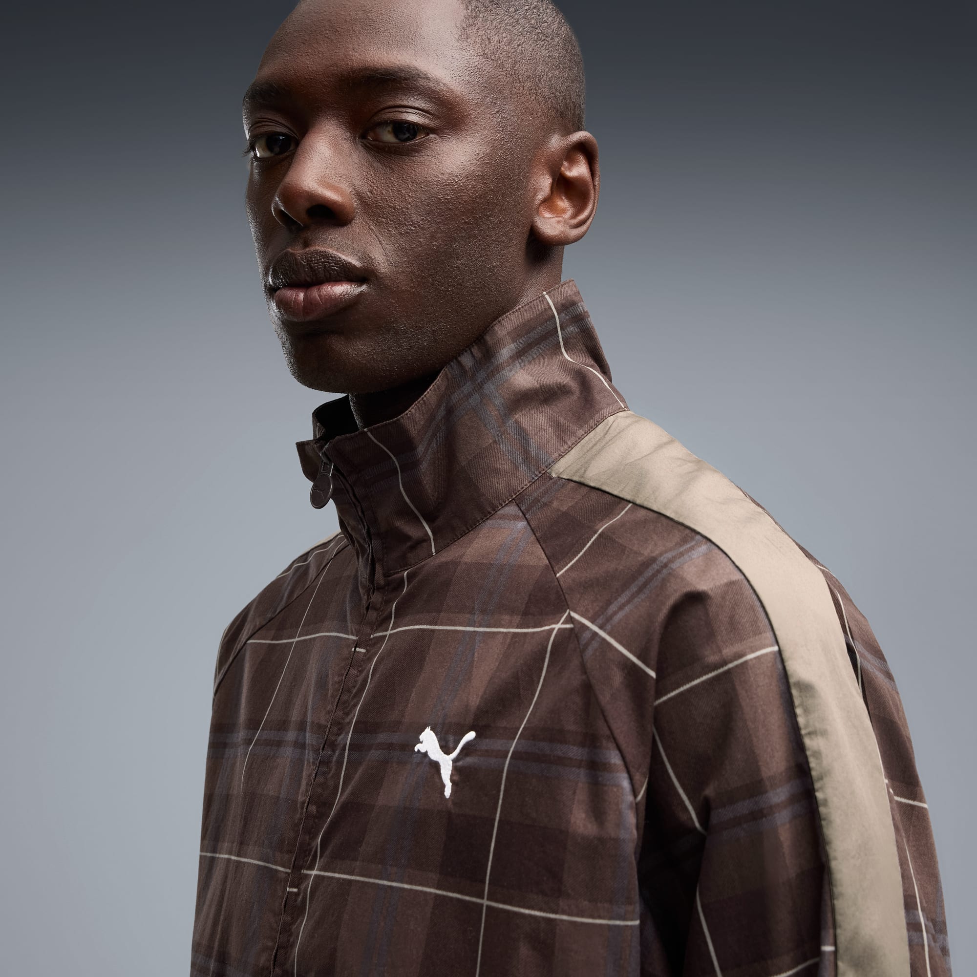T7 Relaxed Tartan Trainingsjacke Herren - Chocolate Fondue