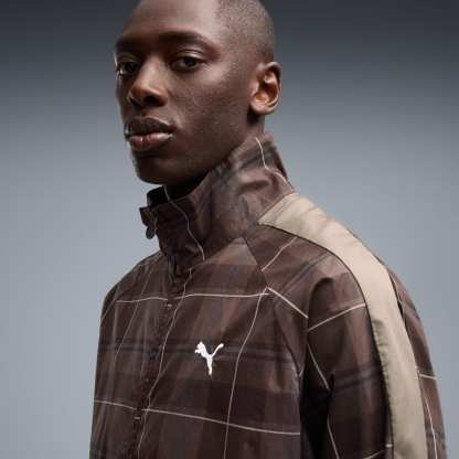 T7 Relaxed Tartan Trainingsjacke Herren - Chocolate Fondue