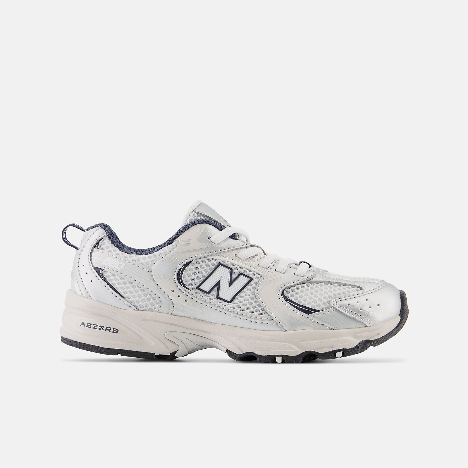 New Balance 530 BUNGEE LACE - SUMMER FOG con NIMBUS CLOUD y NB Navy - PZ530KA
