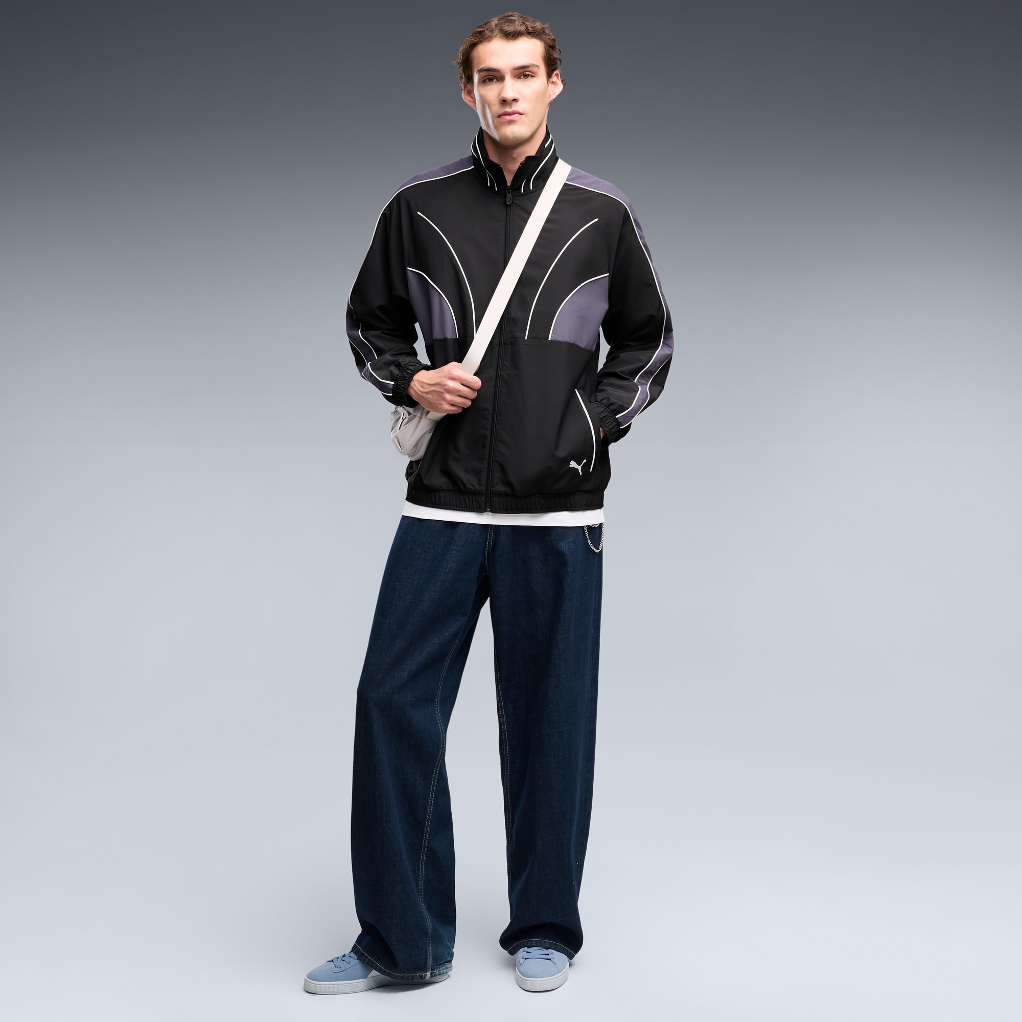 T7 Relaxed Gewebte Trainingsjacke Herren - PUMA Black