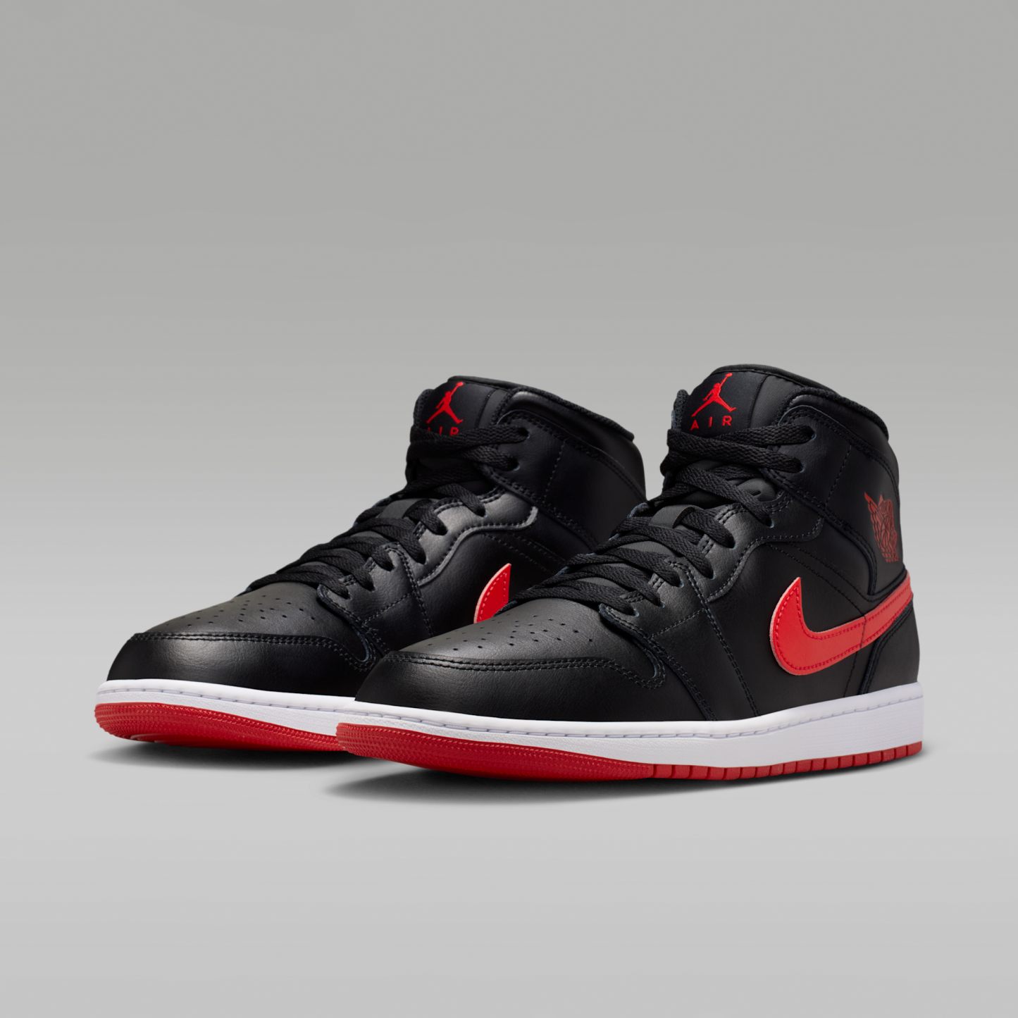 Air Jordan 1 Mid - Μαύρο/Λευκό/University Red - 5