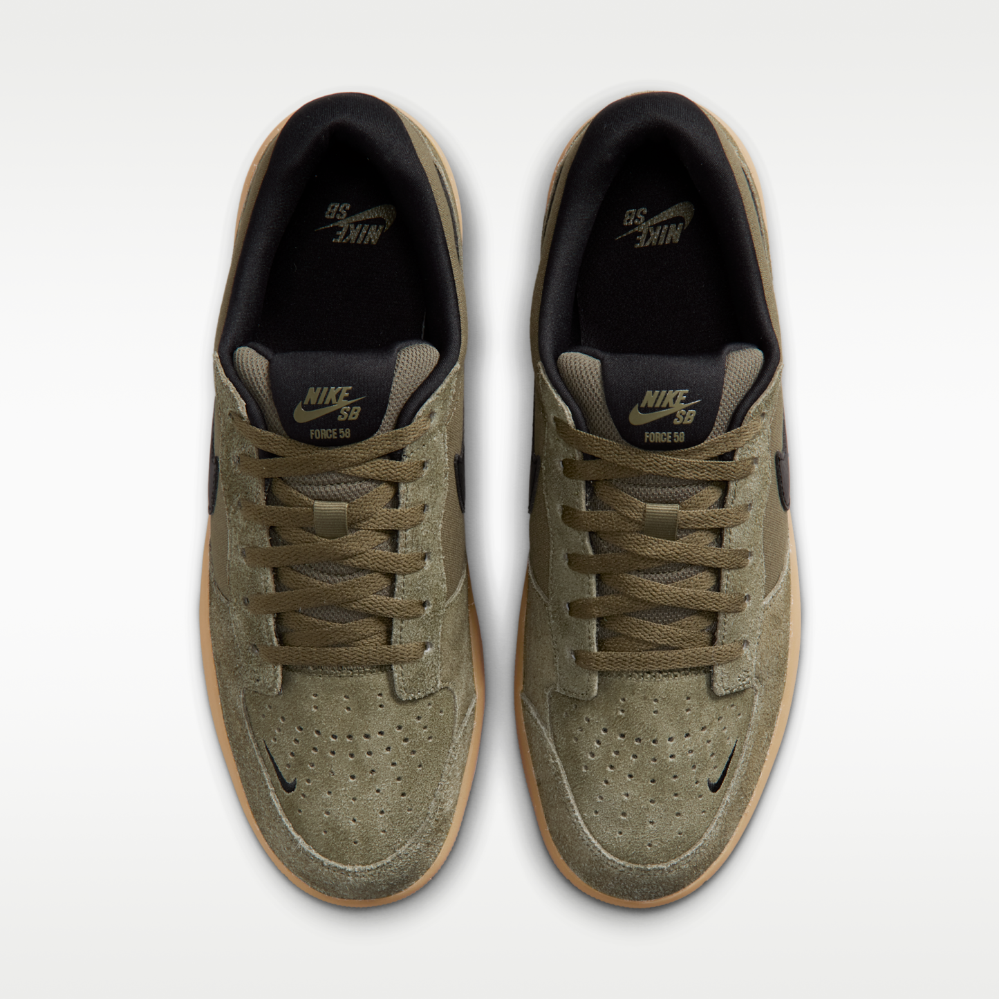 Nike SB Force 58 - Medium Olive/Medium Olive/Gum Light Brown/Μαύρο - 4