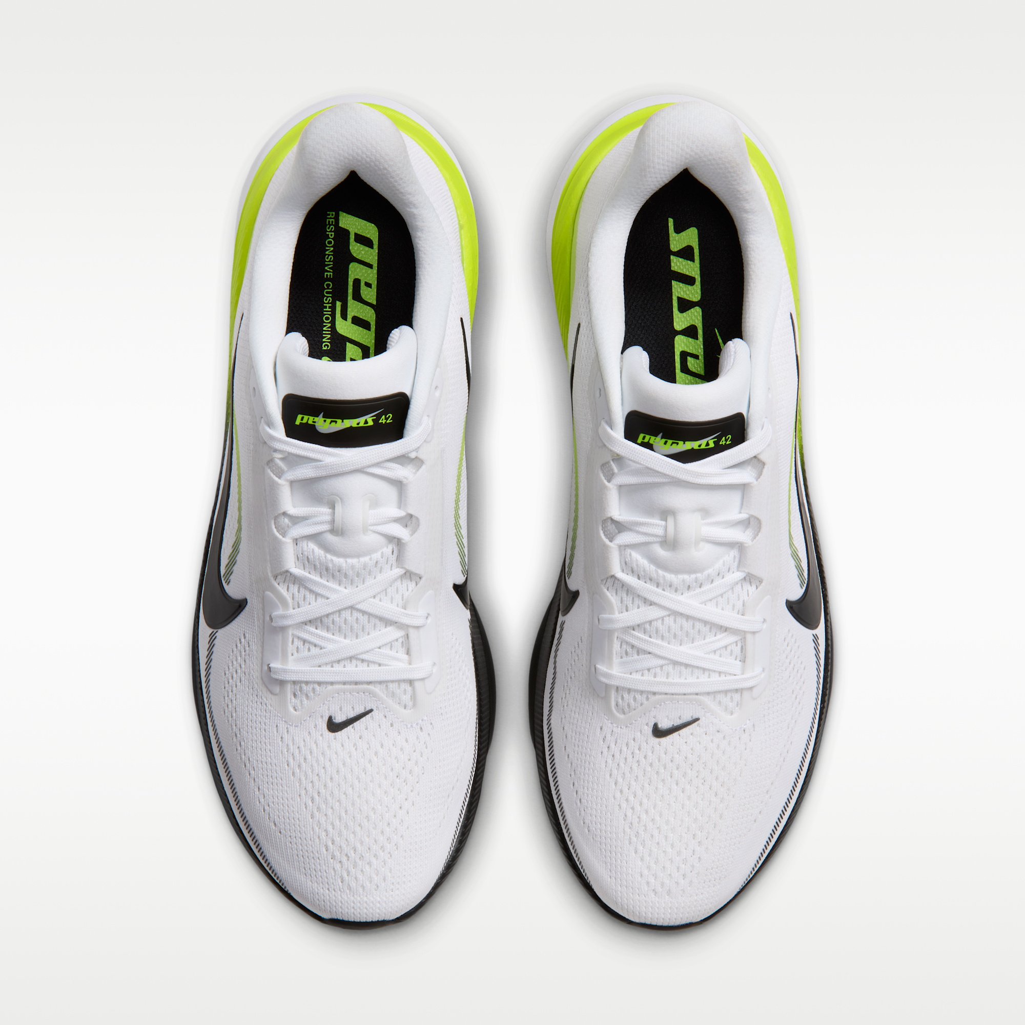 Nike Pegasus 42 - Λευκό/Lemon Venom/Λευκό/Μαύρο - 4