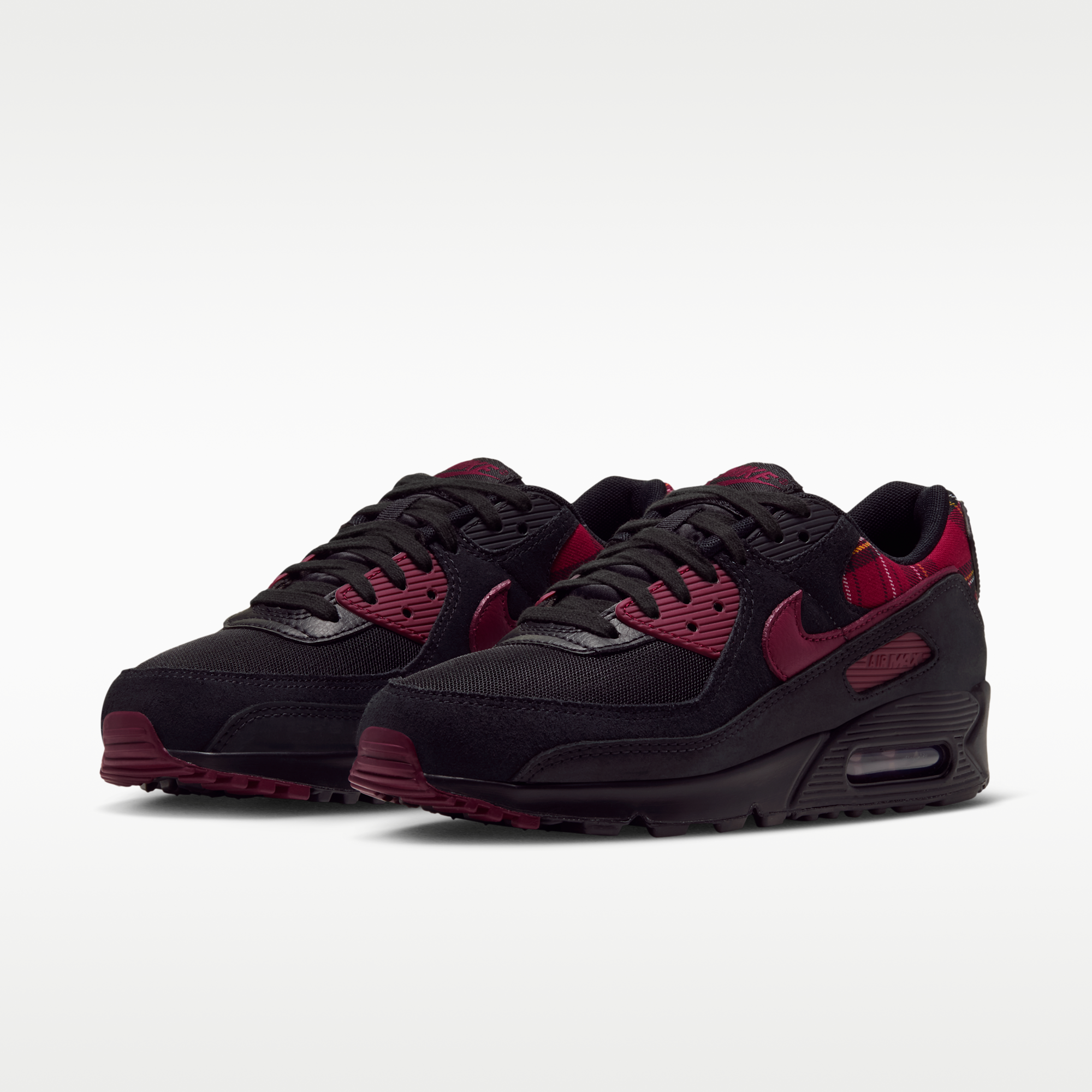 Nike Air Max 90 "Plaid" - Μαύρο/Tough Red/Yellow Ochre/Team Red - 5