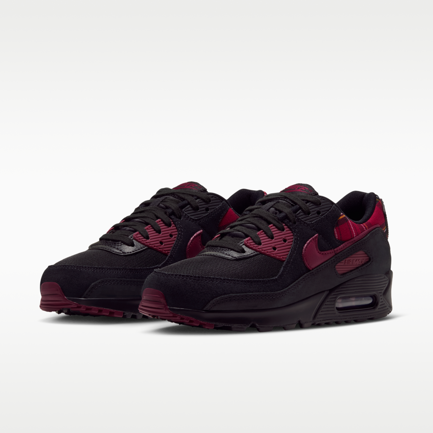Nike Air Max 90 "Plaid" - Μαύρο/Tough Red/Yellow Ochre/Team Red - 5