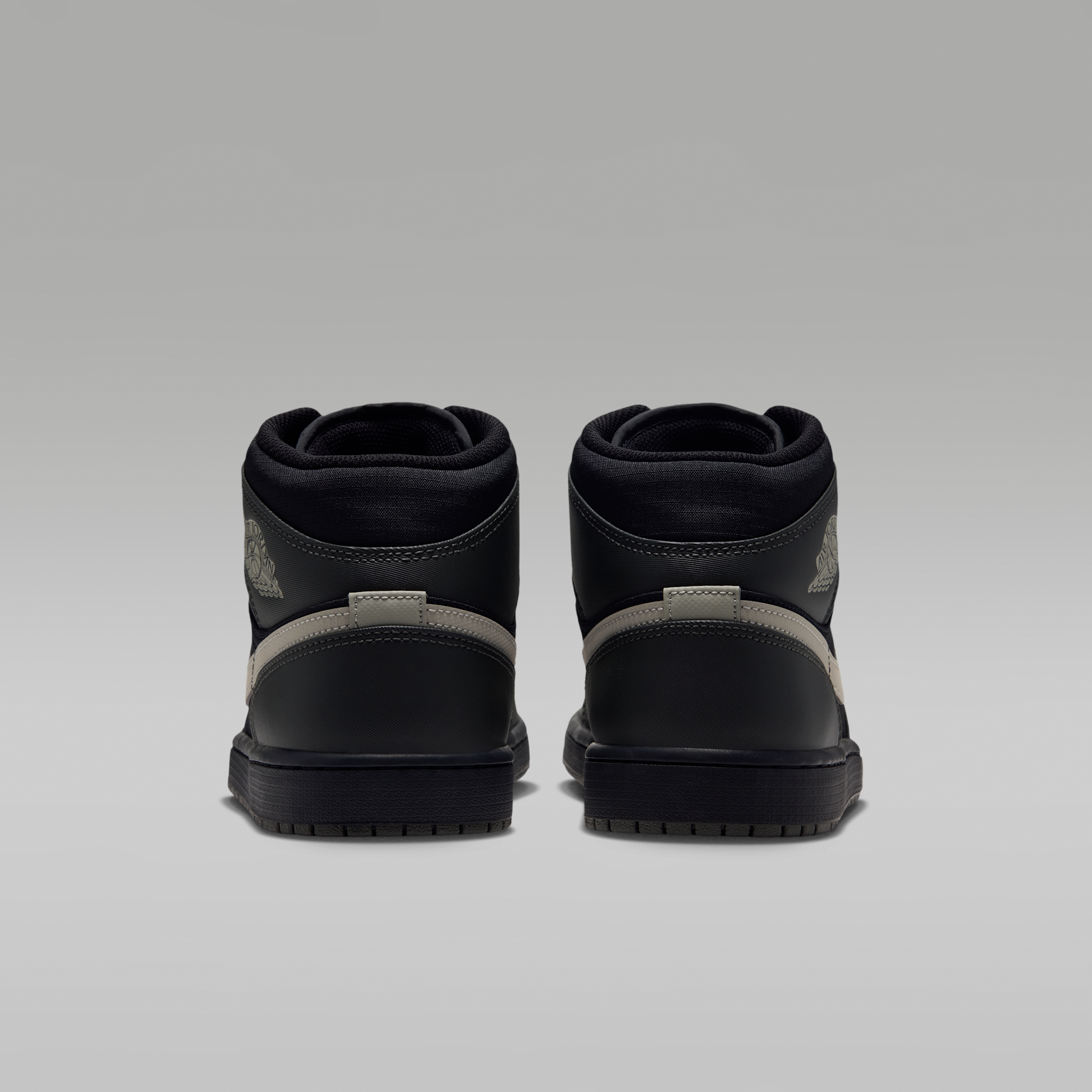 Air Jordan 1 Mid Utility - Μαύρο/Spruce Fog/Reflect Silver/Newsprint - 6