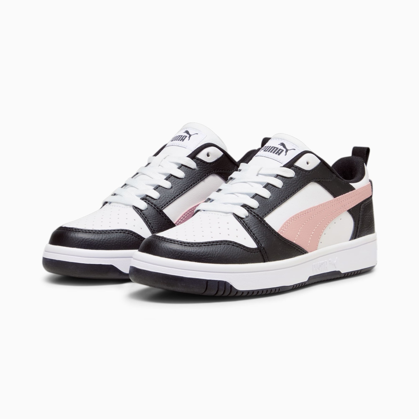 Rebound V6 Low Sneakers - PUMA White-Future Pink-PUMA Black