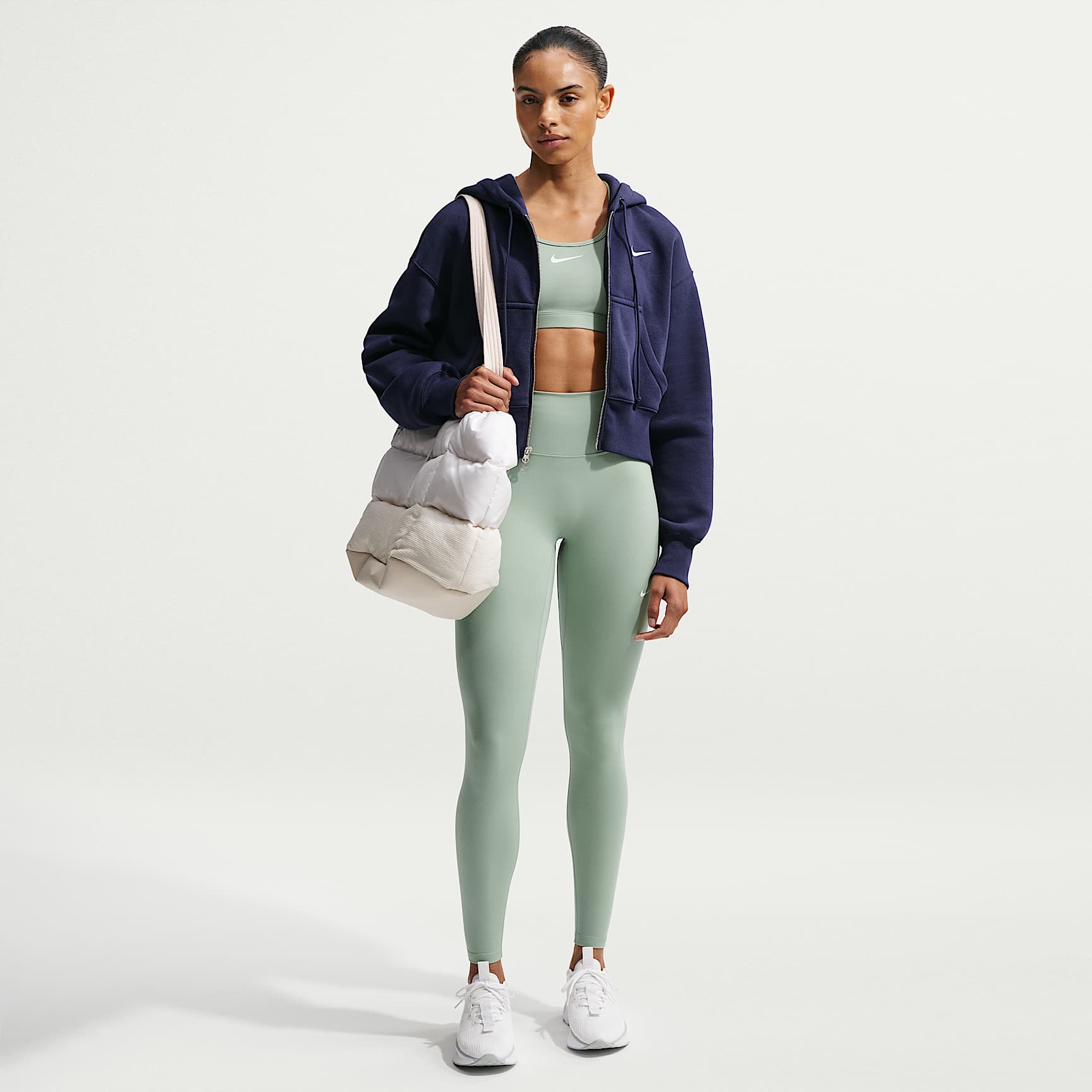 Nike One mit nahtloser Vorderseite - Nike One Leggings in voller Länge mit nahtloser Vorderseite und hohem Bund (Damen)