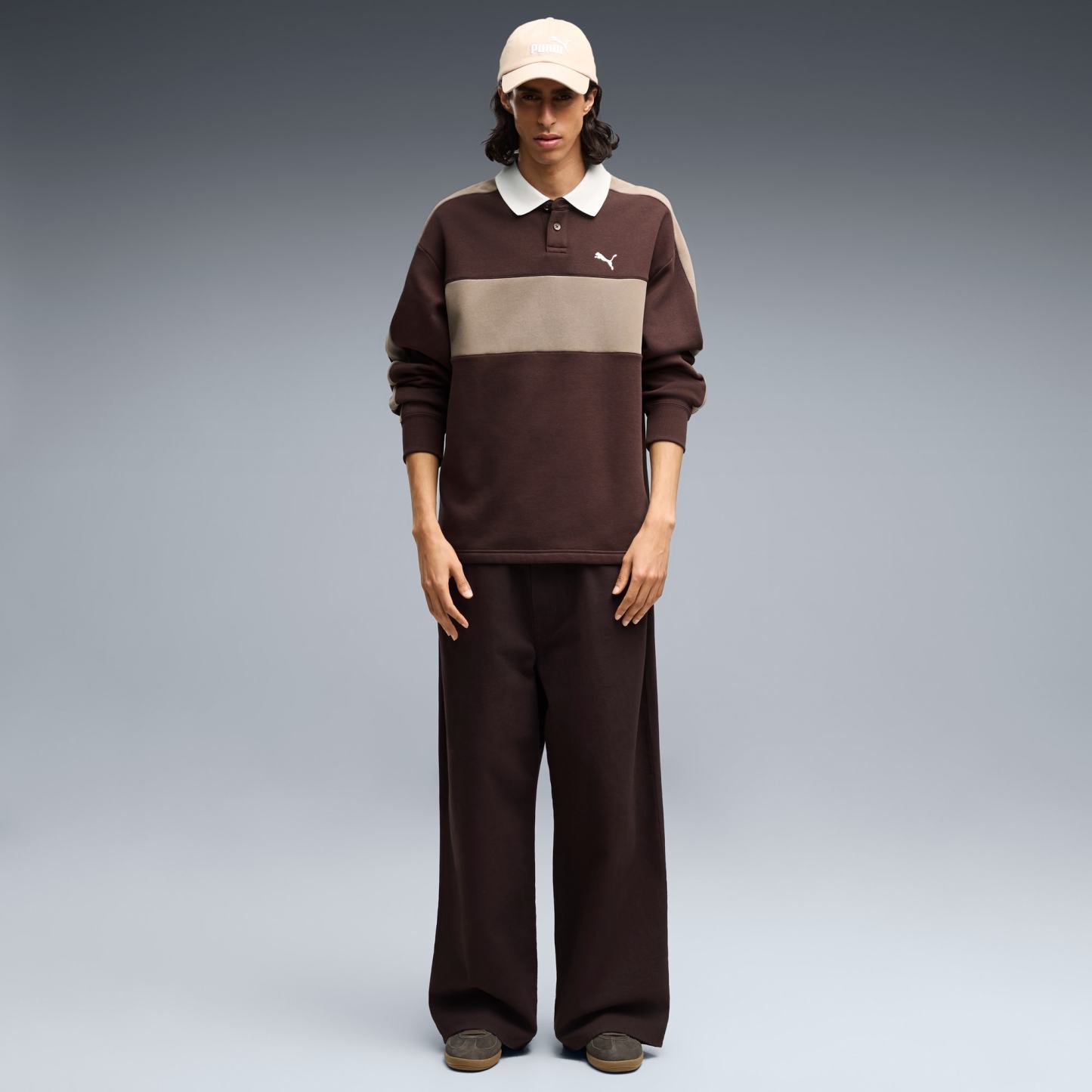 T7 Relaxed Polo Sweatshirt mit Rundhalsausschnitt Herren - Chocolate Fondue