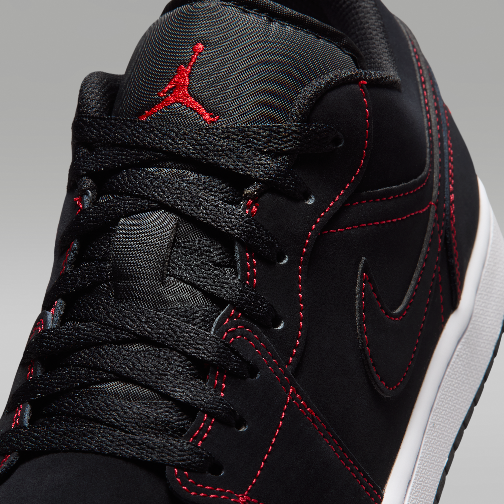 Air Jordan 1 Low - Μαύρο/Λευκό/University Red - 7