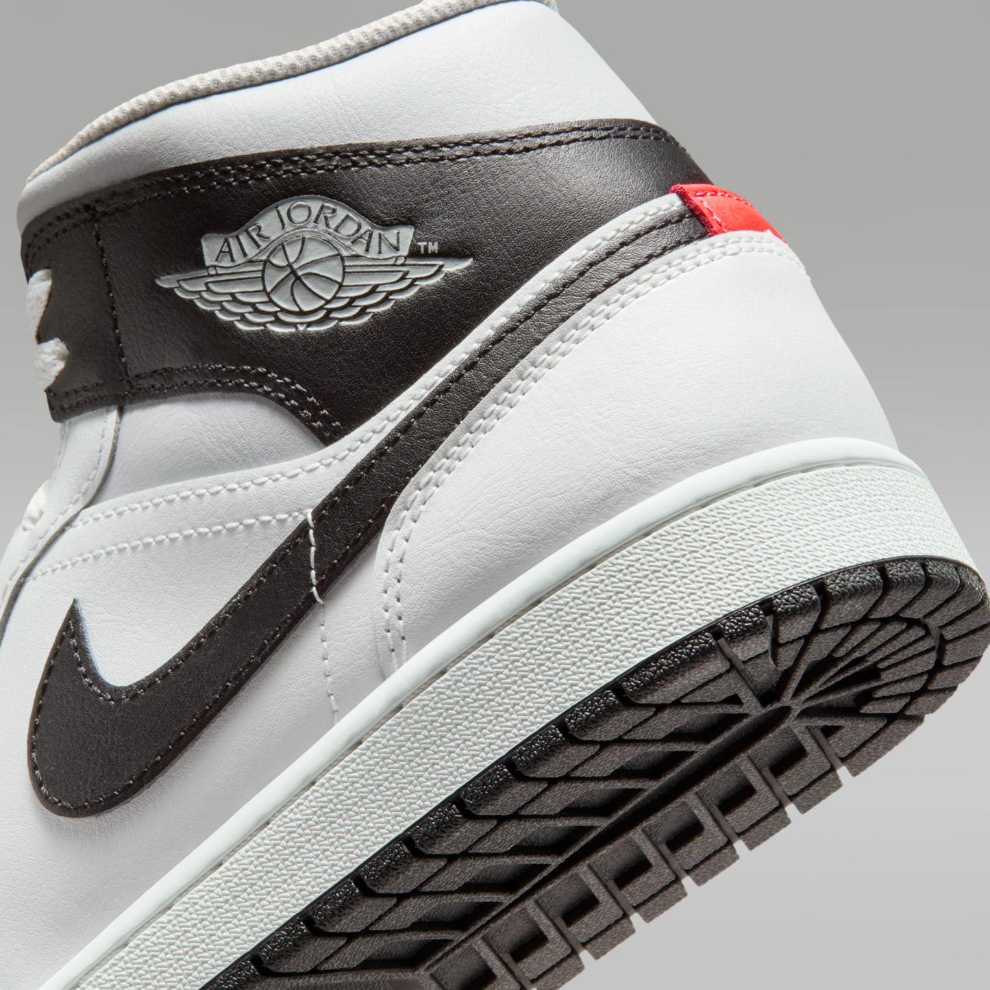 Air Jordan 1 Mid - Summit White/Neutral Grey/Infrared 23/Μαύρο - 8