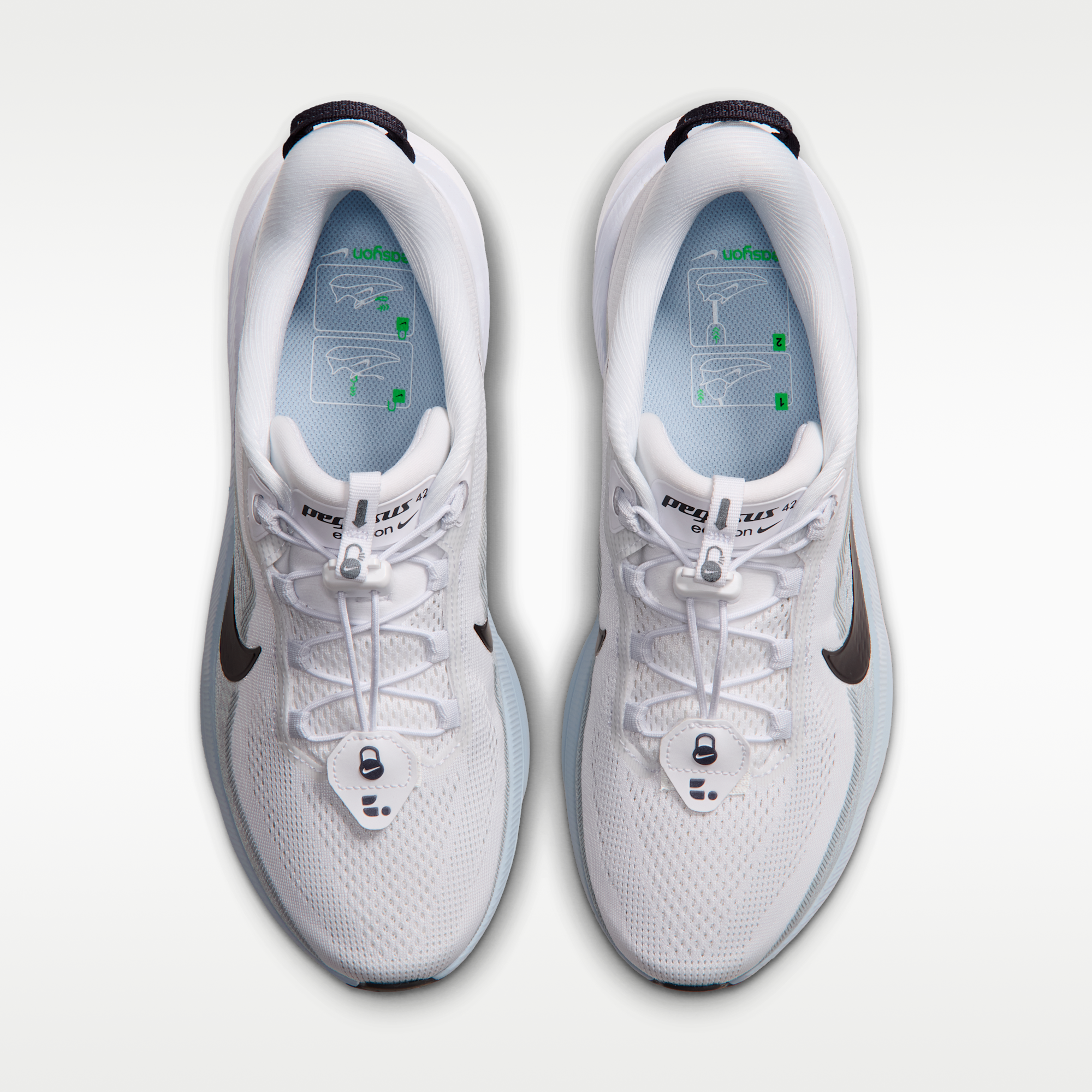 Nike Pegasus 42 EasyOn - Λευκό/Football Grey/Μαύρο/Gridiron - 4
