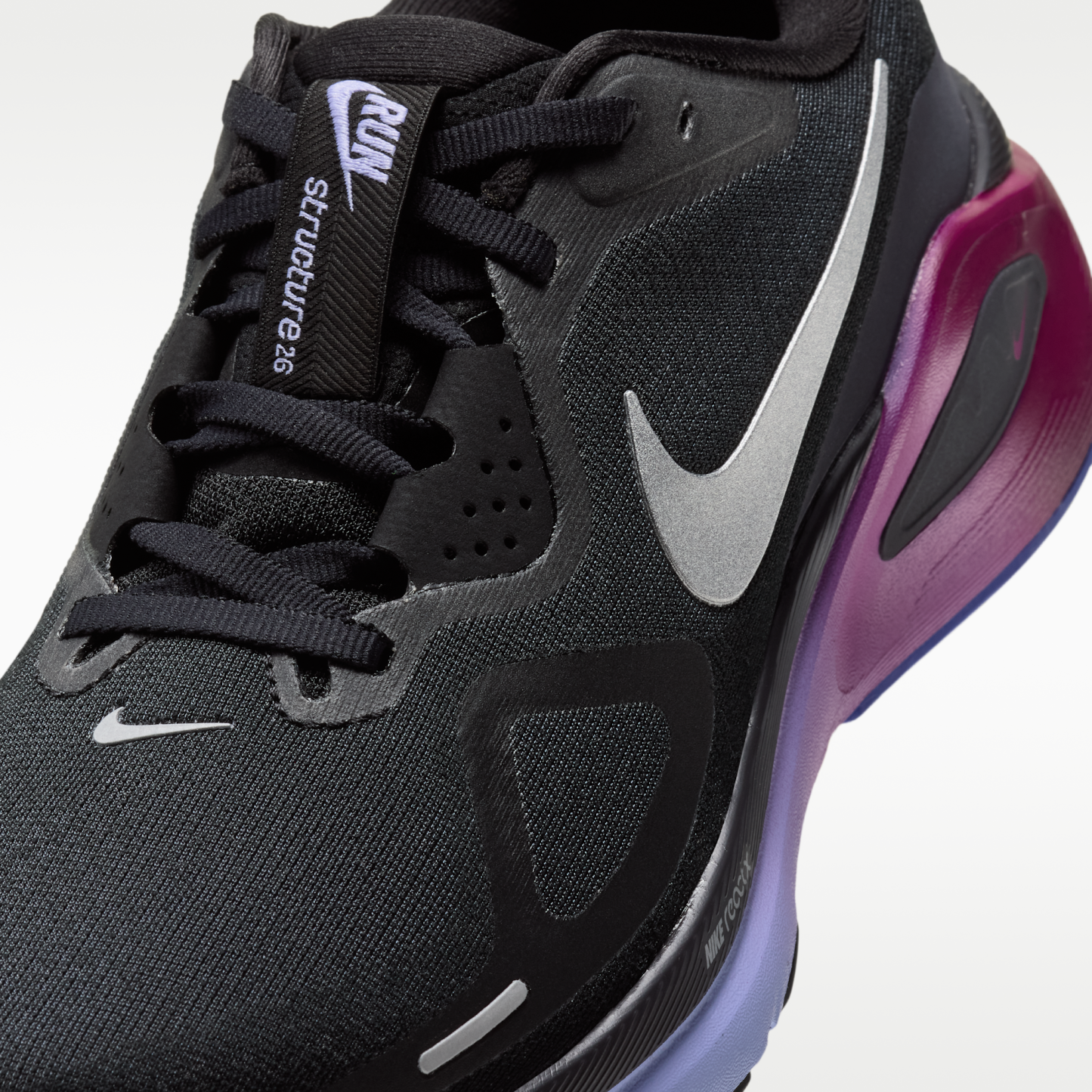 Nike Structure 26 - Μαύρο/Gridiron/Purple Pulse/Metallic Silver - 7