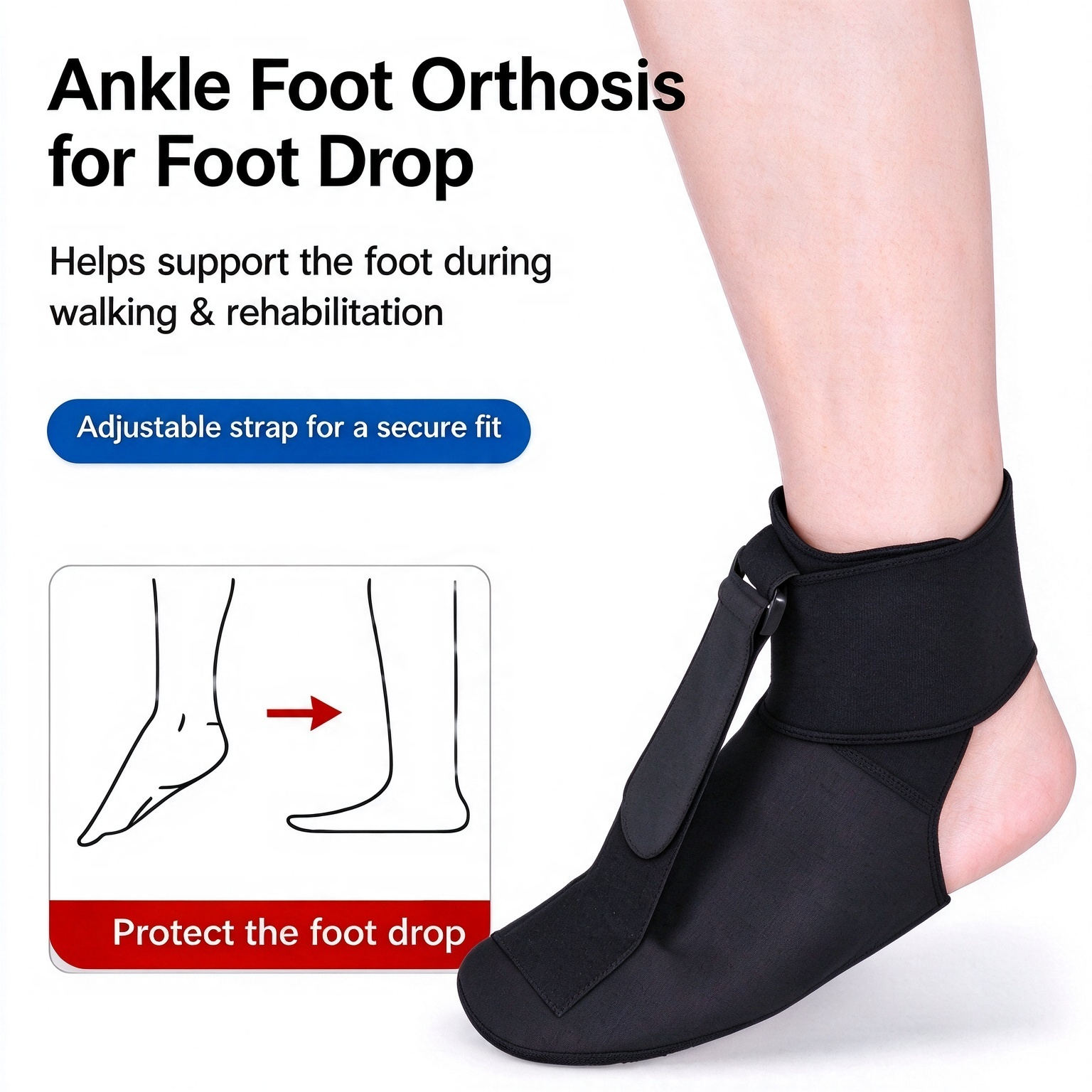 Nighttime foot drop orthosis| Sleeping Ankle Foot Support Brace