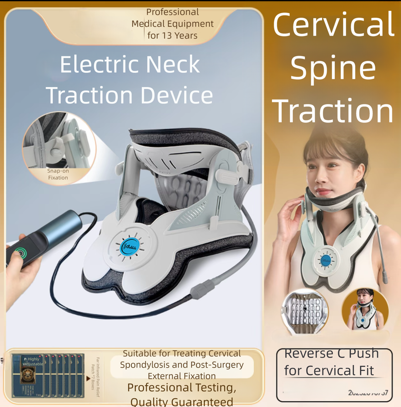 Electric neck traction device