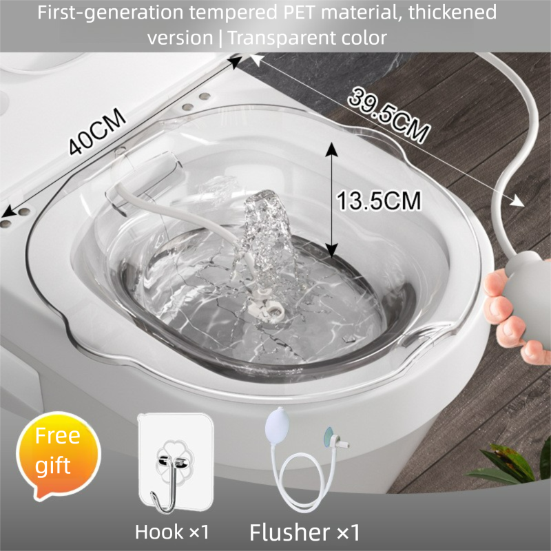 Sitz Bath Basin for Men and Women, Hemorrhoid Relief, Pregnancy and Postpartum Care, No Squatting Required, Toilet-Mounted Perineal Cleansing Basin for Pregnant Women, Postpartum Mothers, and Hemorrhoid Sufferers