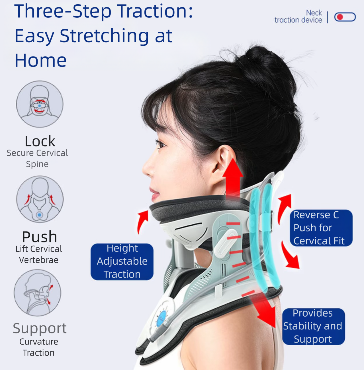 Electric neck traction device