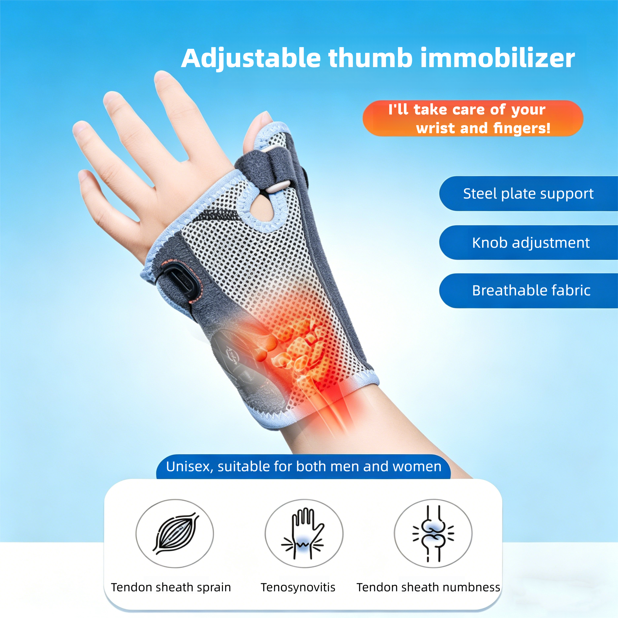Rotating Adjustable Wrist Support Rehabilitation Brace