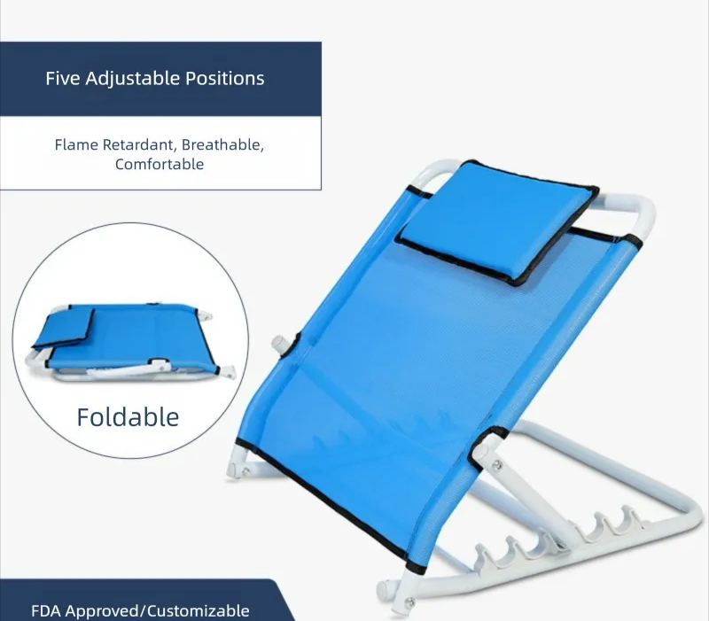 Haobu Folding Bed Backrest Bracket, Elderly Care Bed Backrest Chair, Pregnant Women Bed Backrest Cushion Backrest Frame