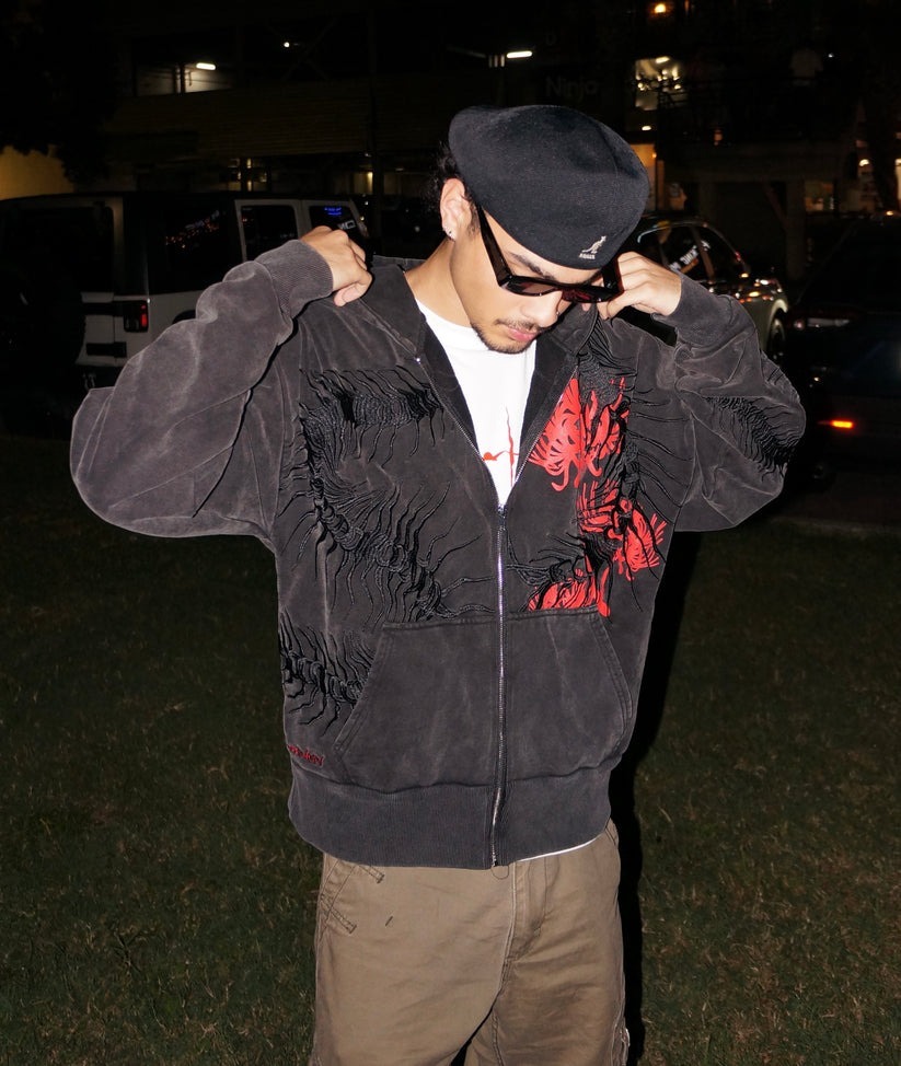 Casual street Centipede Zip Up Hoodie