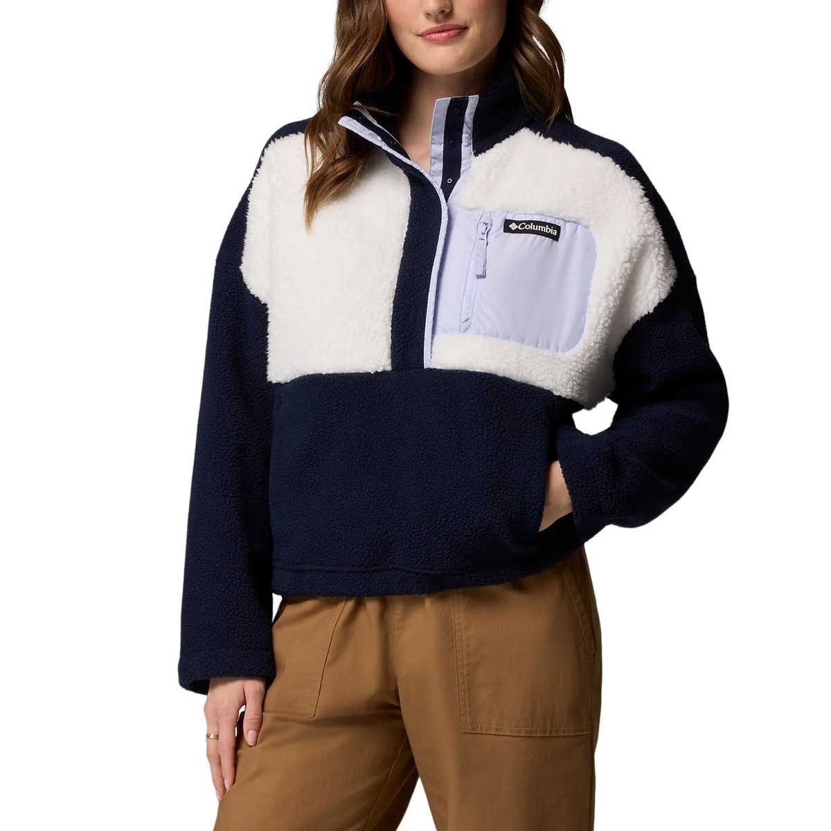 Trending Viral Women's Columbia Sherpa Fleece Pullover, Multi Sizes & Colors