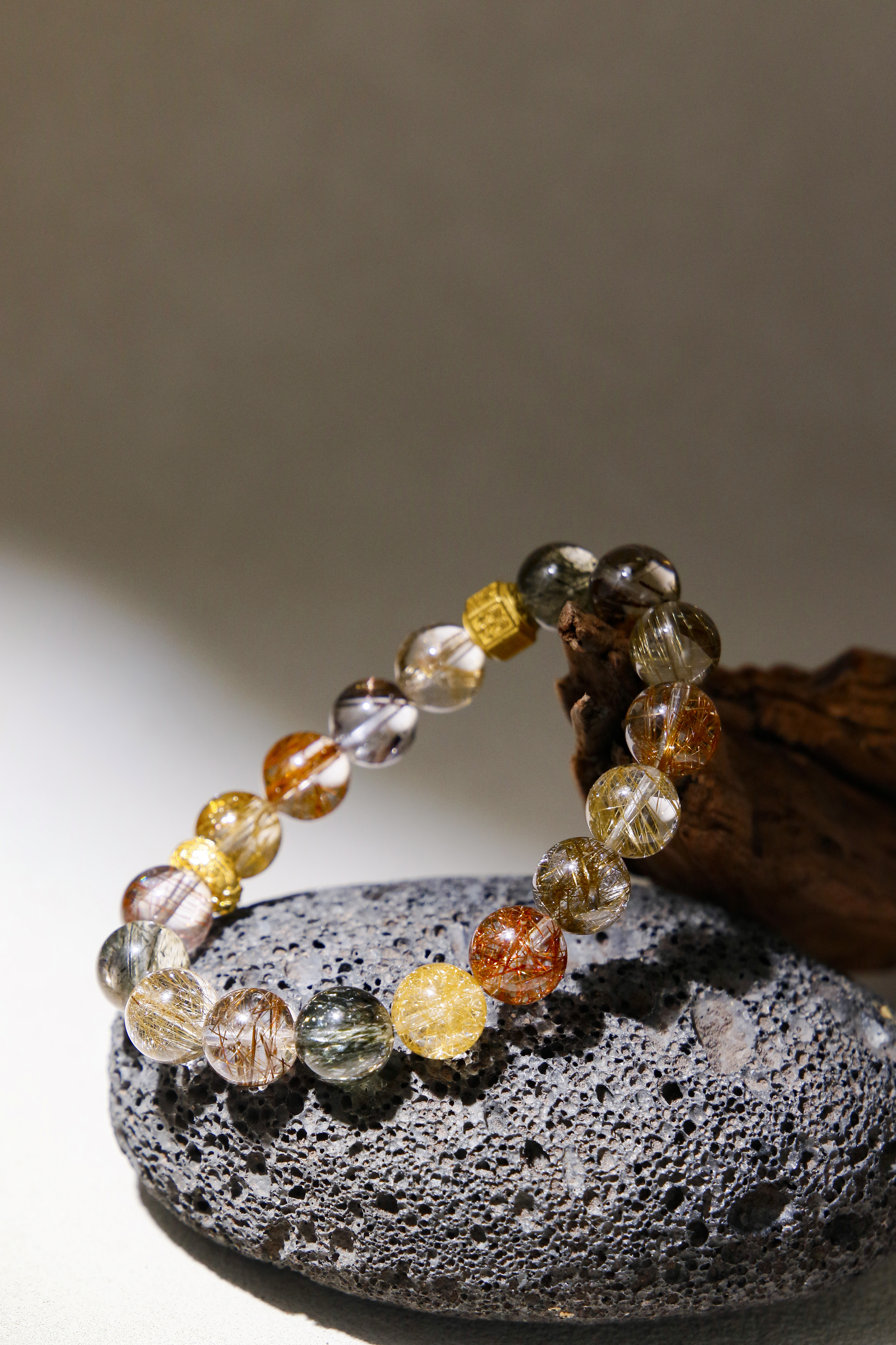 Zha Ji Lhamo Five-Strand Rutilated Quartz Bracelet