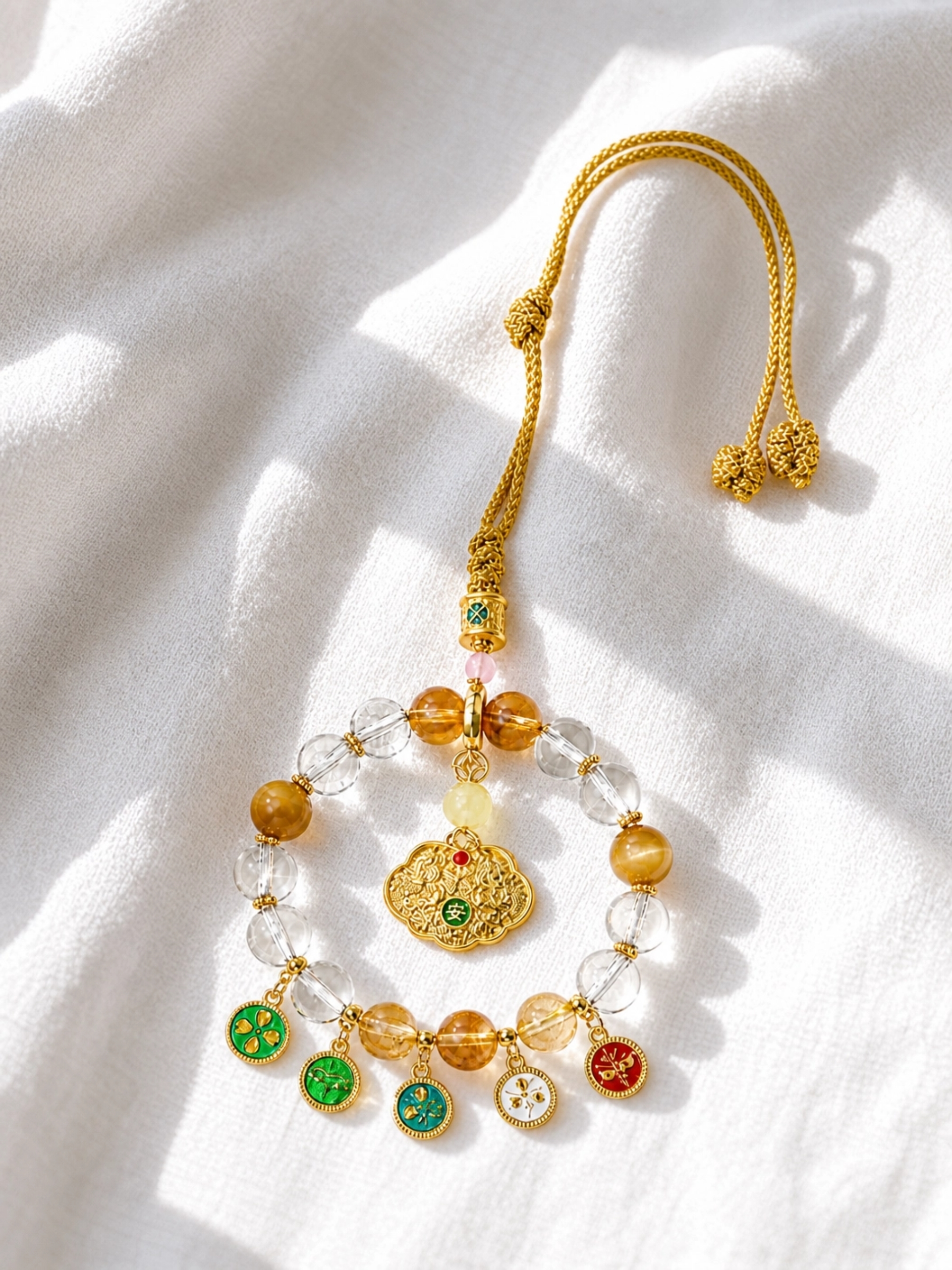 Handcrafted Citrine Crystal Car Hanging Charm