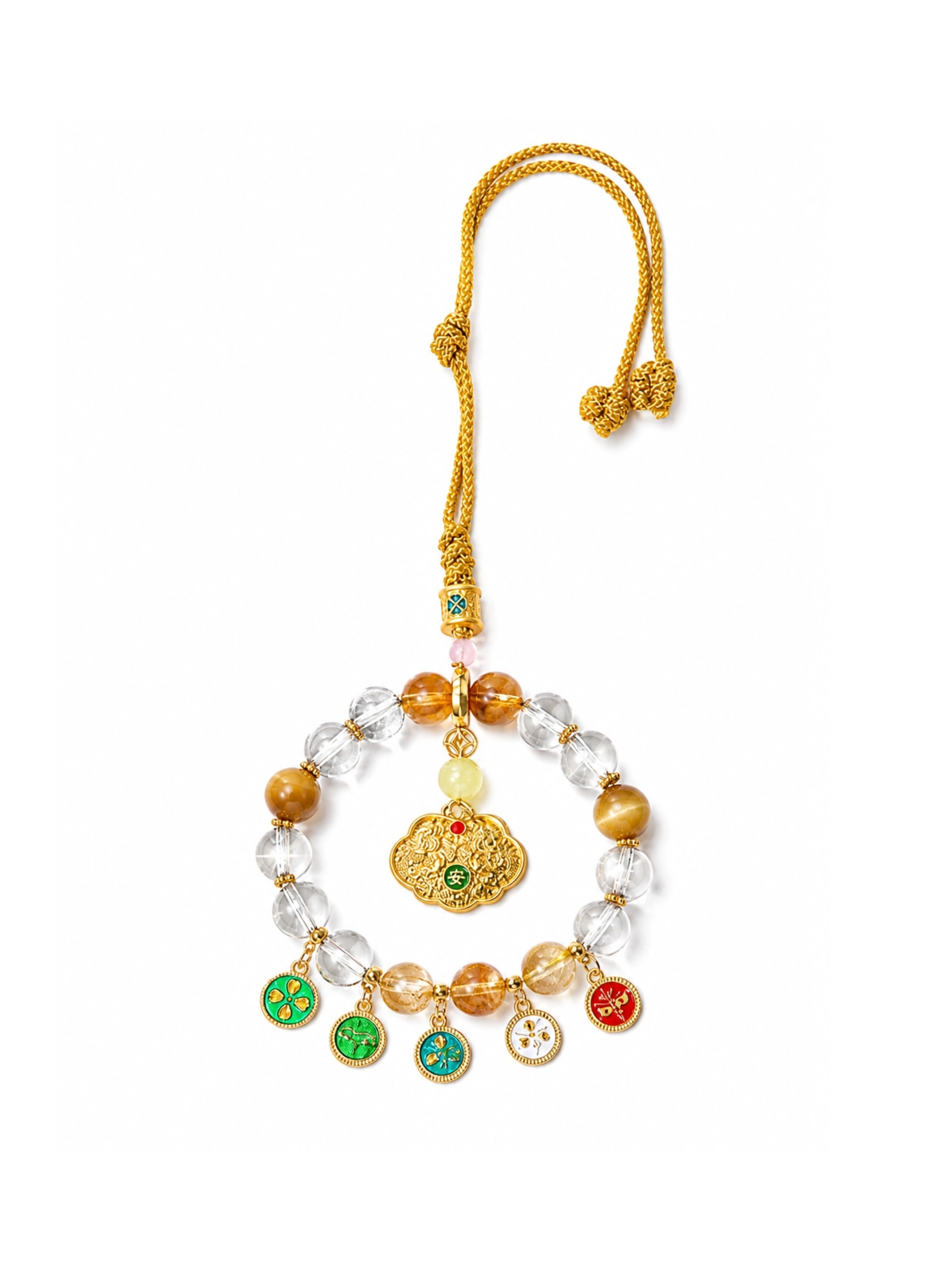 Handcrafted Citrine Crystal Car Hanging Charm