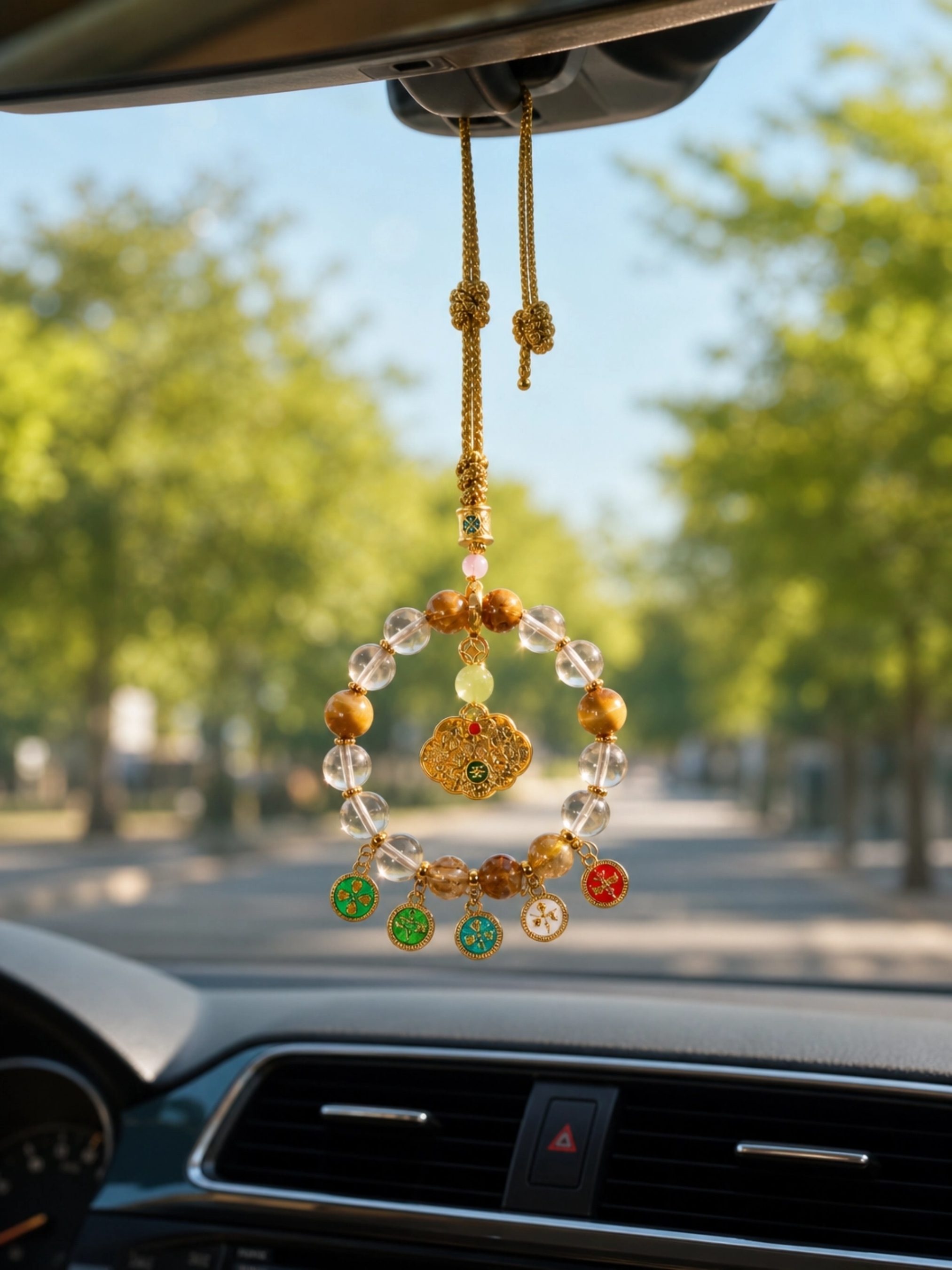 Handcrafted Citrine Crystal Car Hanging Charm