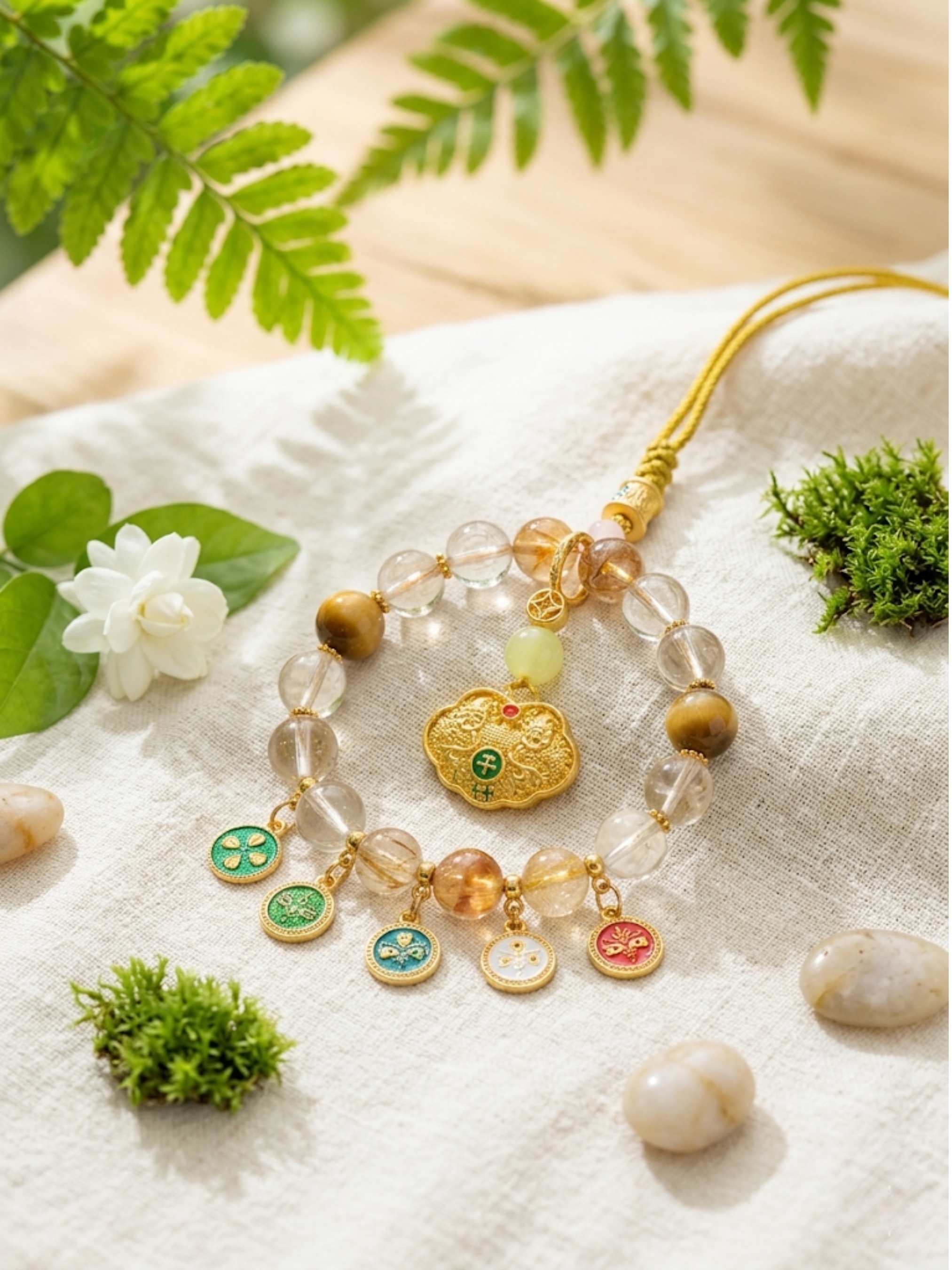 Handcrafted Citrine Crystal Car Hanging Charm