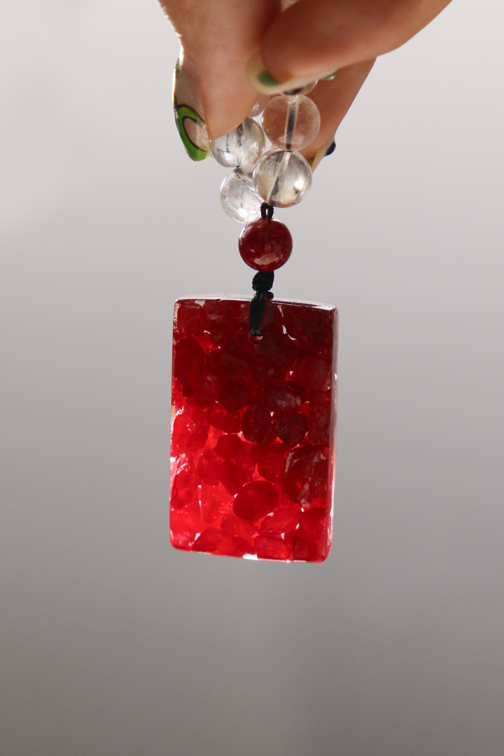 100% HAND-CARVED Cinnabar Protection Plaque