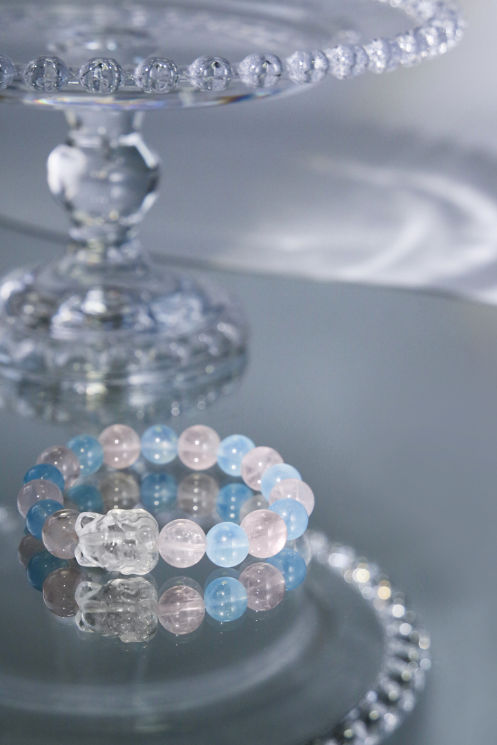Aquamarine & Rose Quartz - Celestial Fox Bracelet