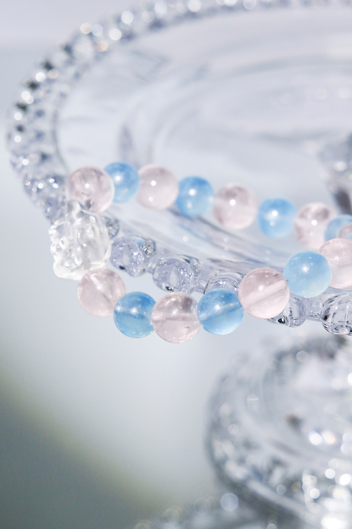 Aquamarine & Rose Quartz - Celestial Fox Bracelet