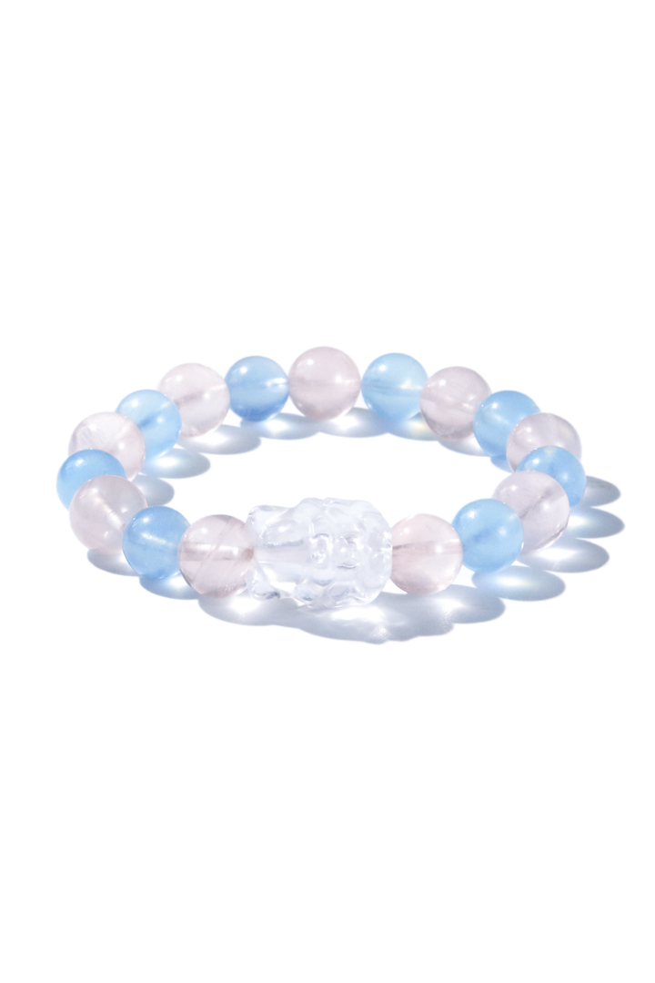 Aquamarine & Rose Quartz - Celestial Fox Bracelet