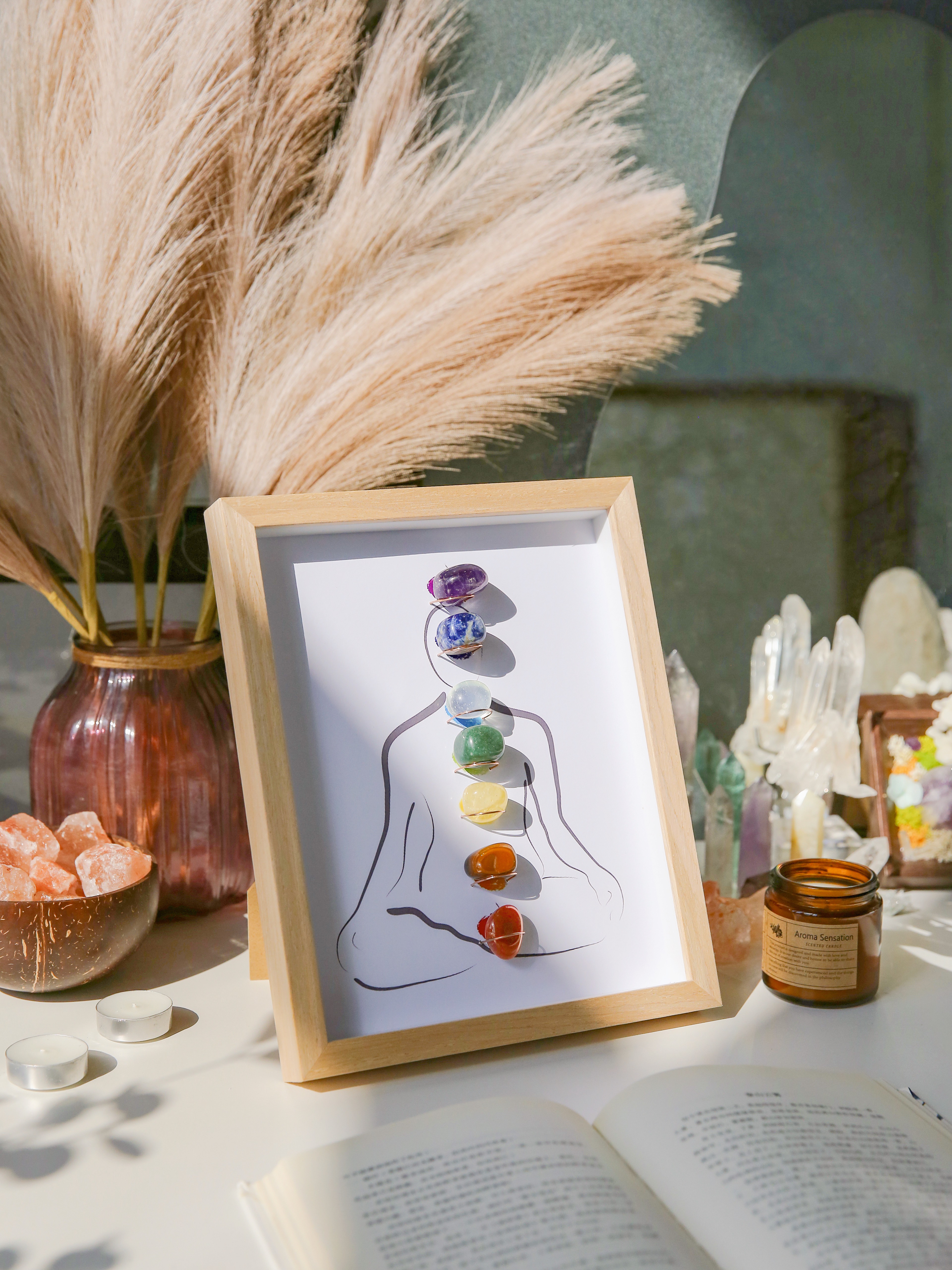 7 Chakra Healing Gemstone Picture Frame (Removable)