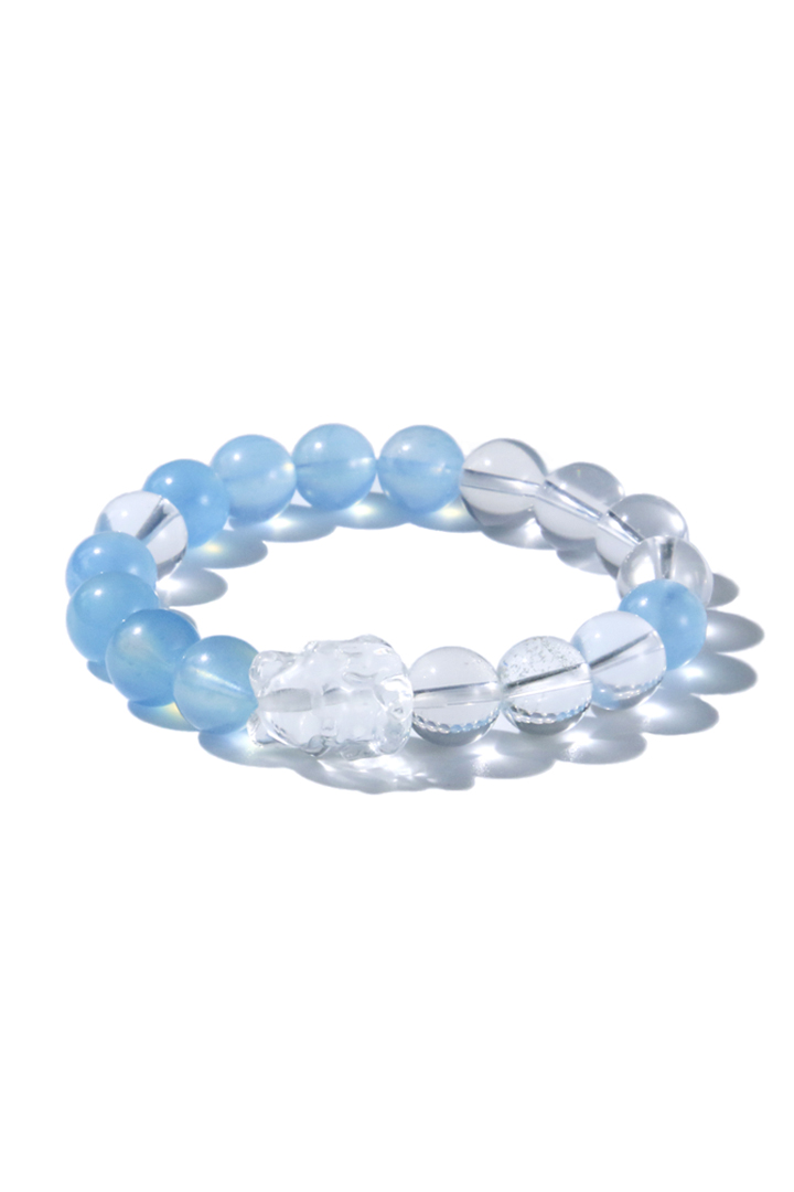 Aquamarine & Clear Quartz - Celestial Fox Bracelet