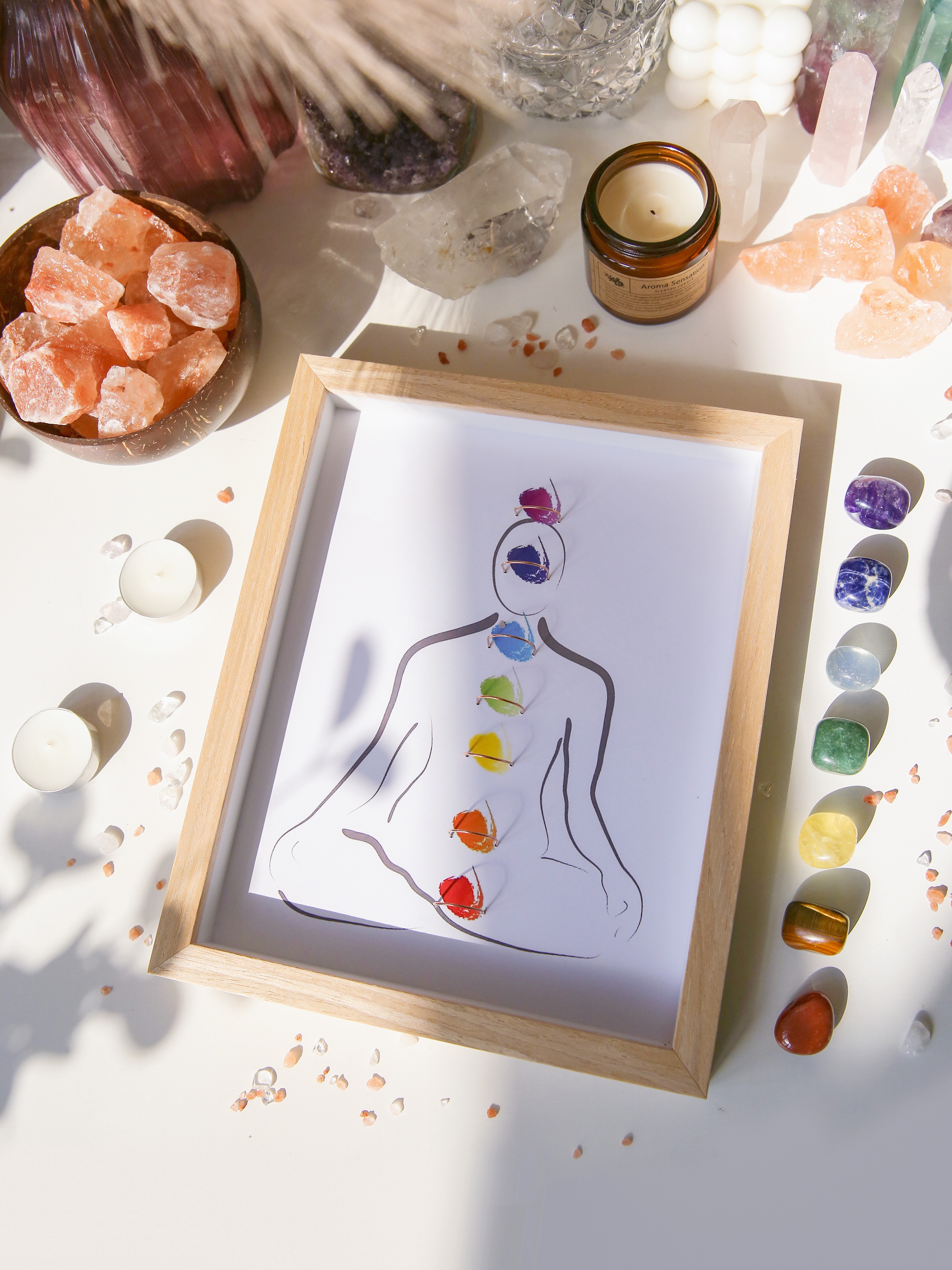 7 Chakra Healing Gemstone Picture Frame (Removable)