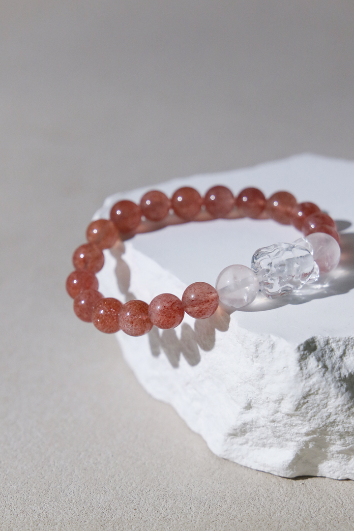 Strawberry Quartz - Celestial Fox Love Attraction Bracelet