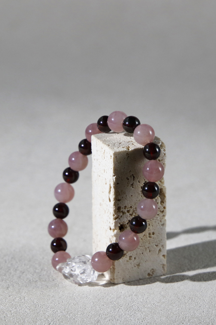 Rose Quartz + Garnet - Celestial Fox Love Attraction Bracelet