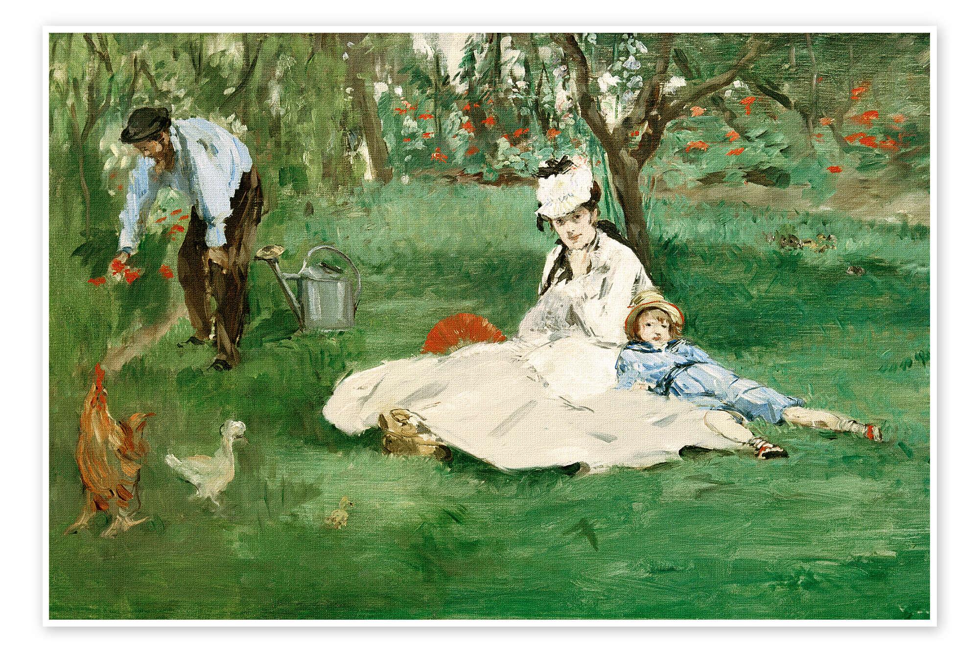The Monet Family in Their Garden at Argenteuil print by Édouard Manet | Posterlounge