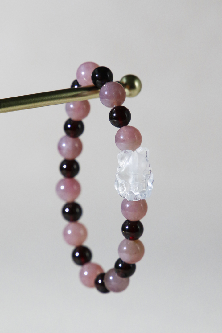 Rose Quartz + Garnet - Celestial Fox Love Attraction Bracelet