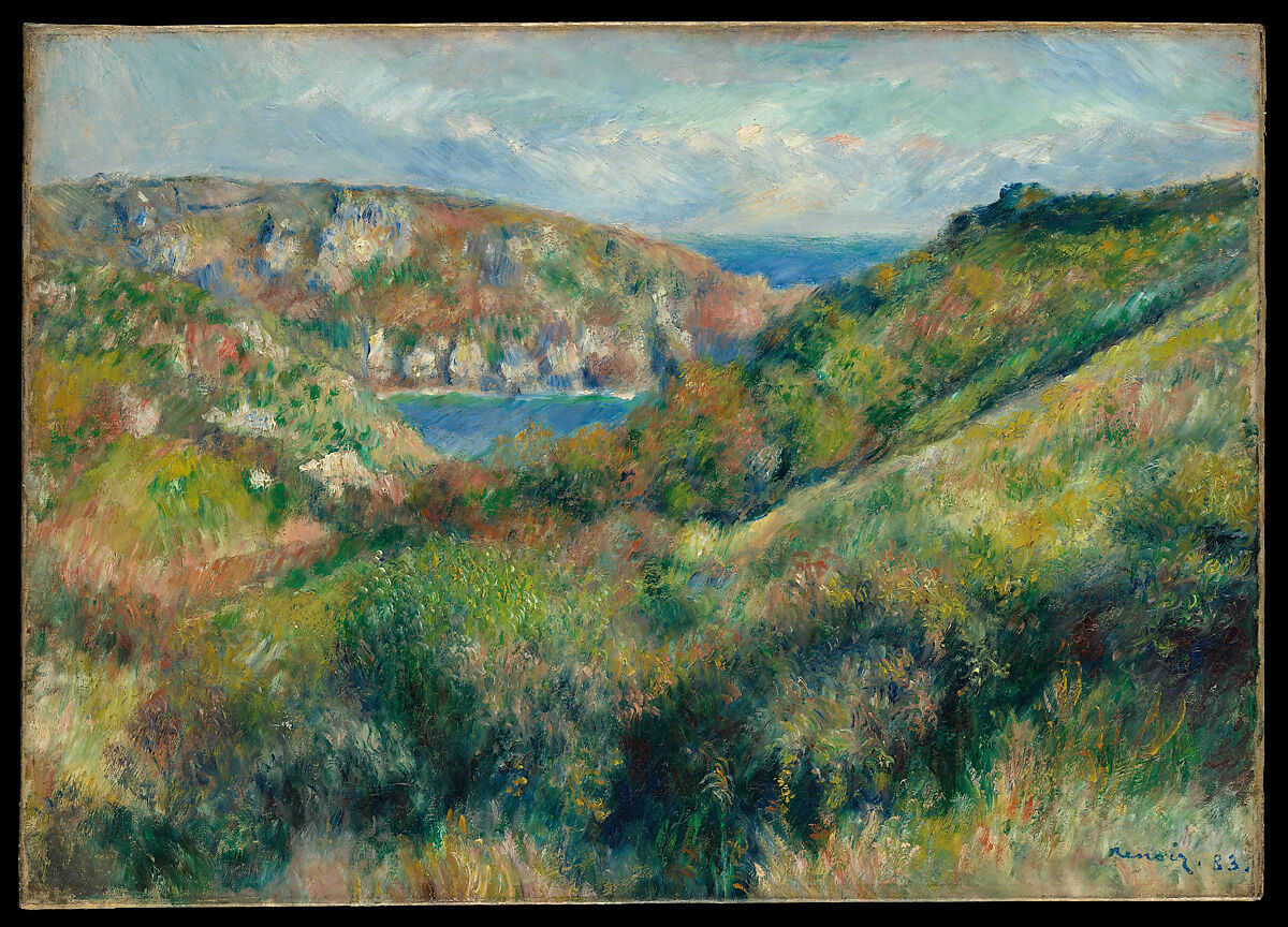 Hills around the Bay of Moulin Huet, Guernsey, Auguste Renoir (French, Limoges 1841–1919 Cagnes-sur-Mer), Oil on canvas